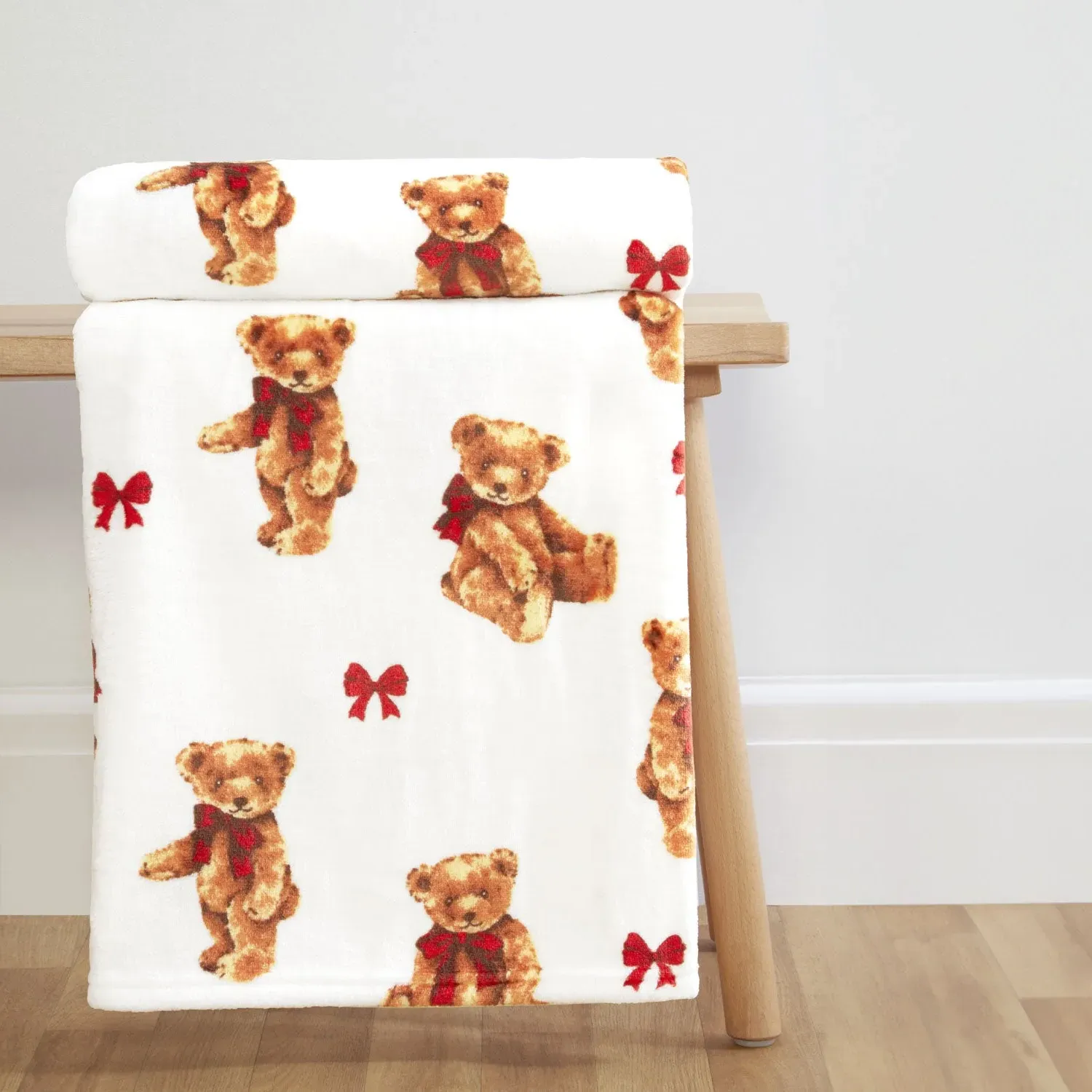 Printed Fleece Throw - White