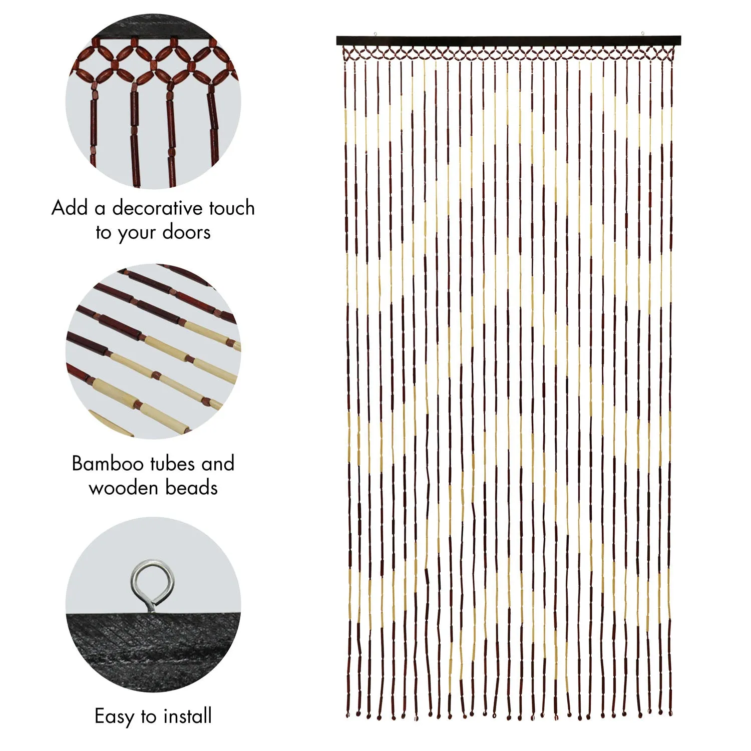 Provence Arrow Beaded Door Curtain - Brown alternate view