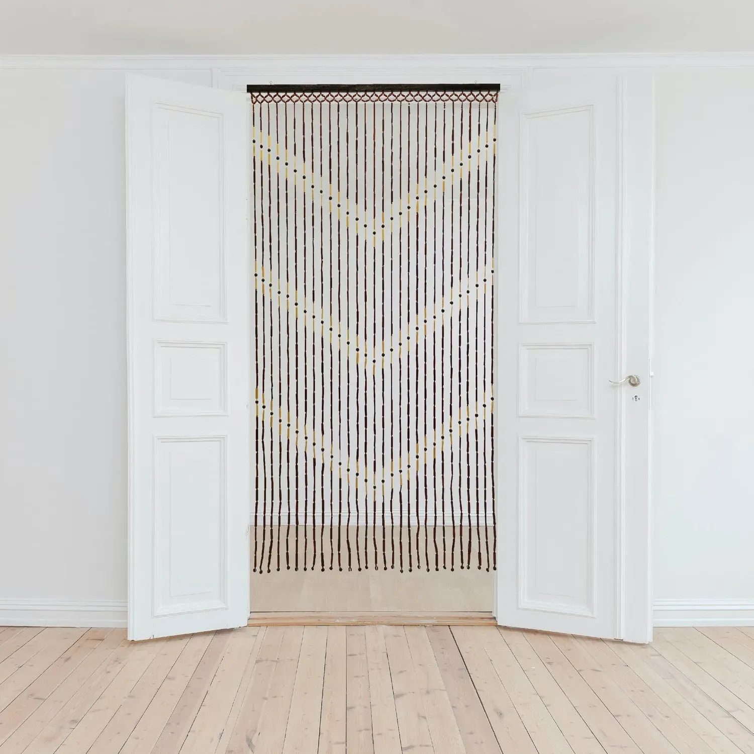 Provence Chevron Door Curtain - Brown, Bamboo product