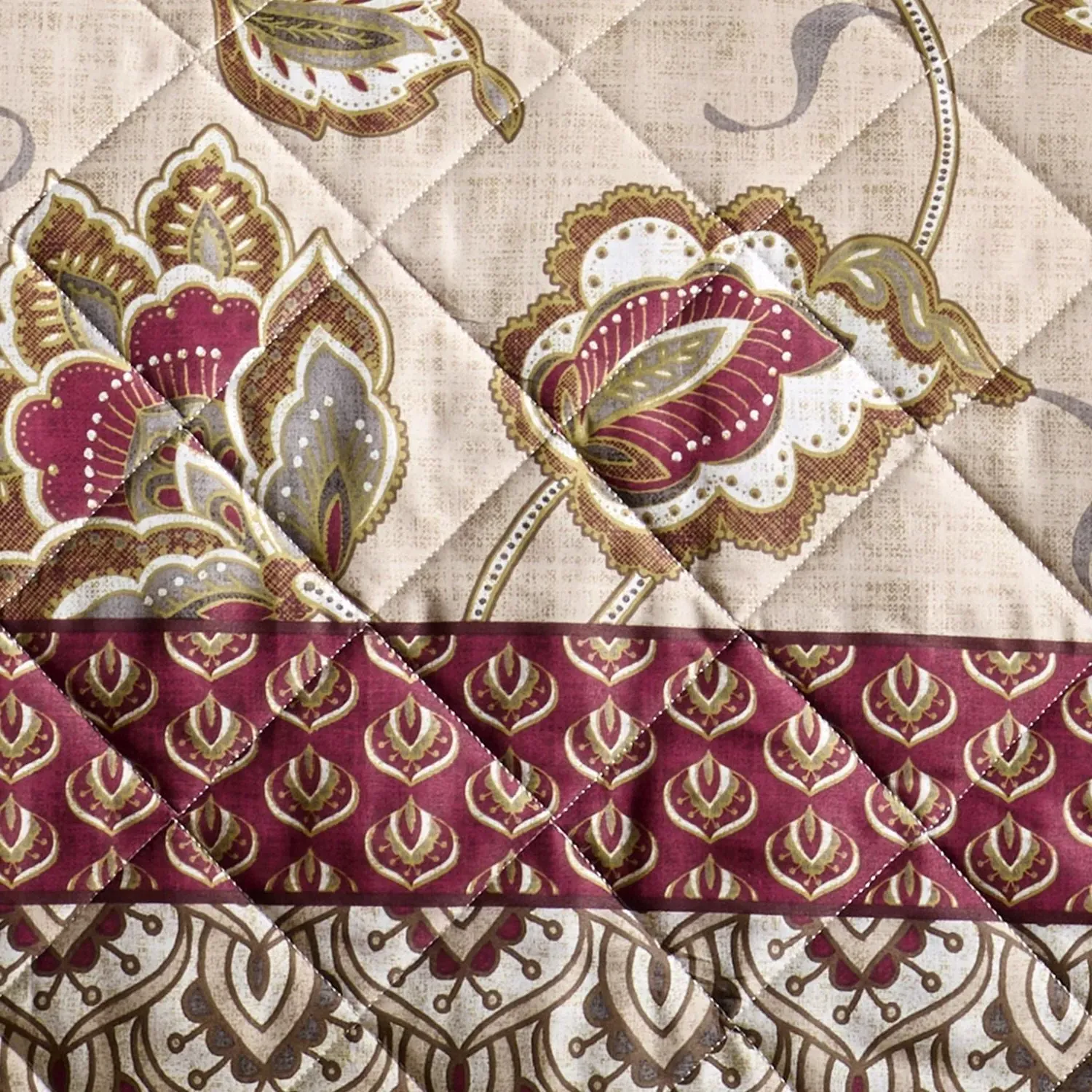 Quilted Bedspread Reversible - Multi, Cotton