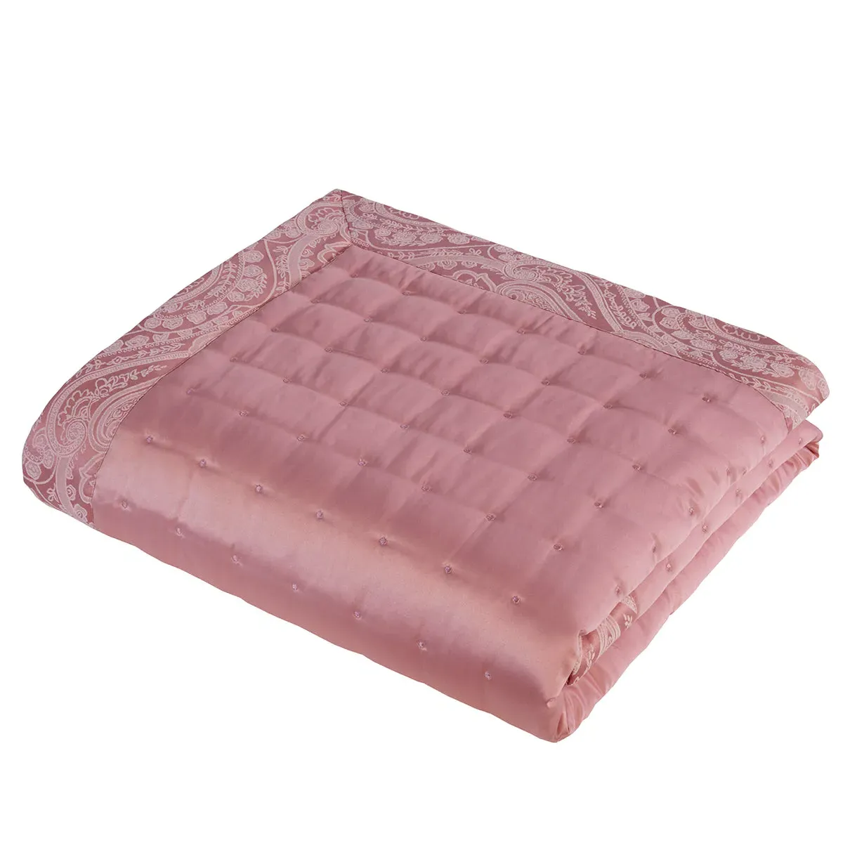 Quilted Pintuck Throw with Jacquard - Blush, Cotton