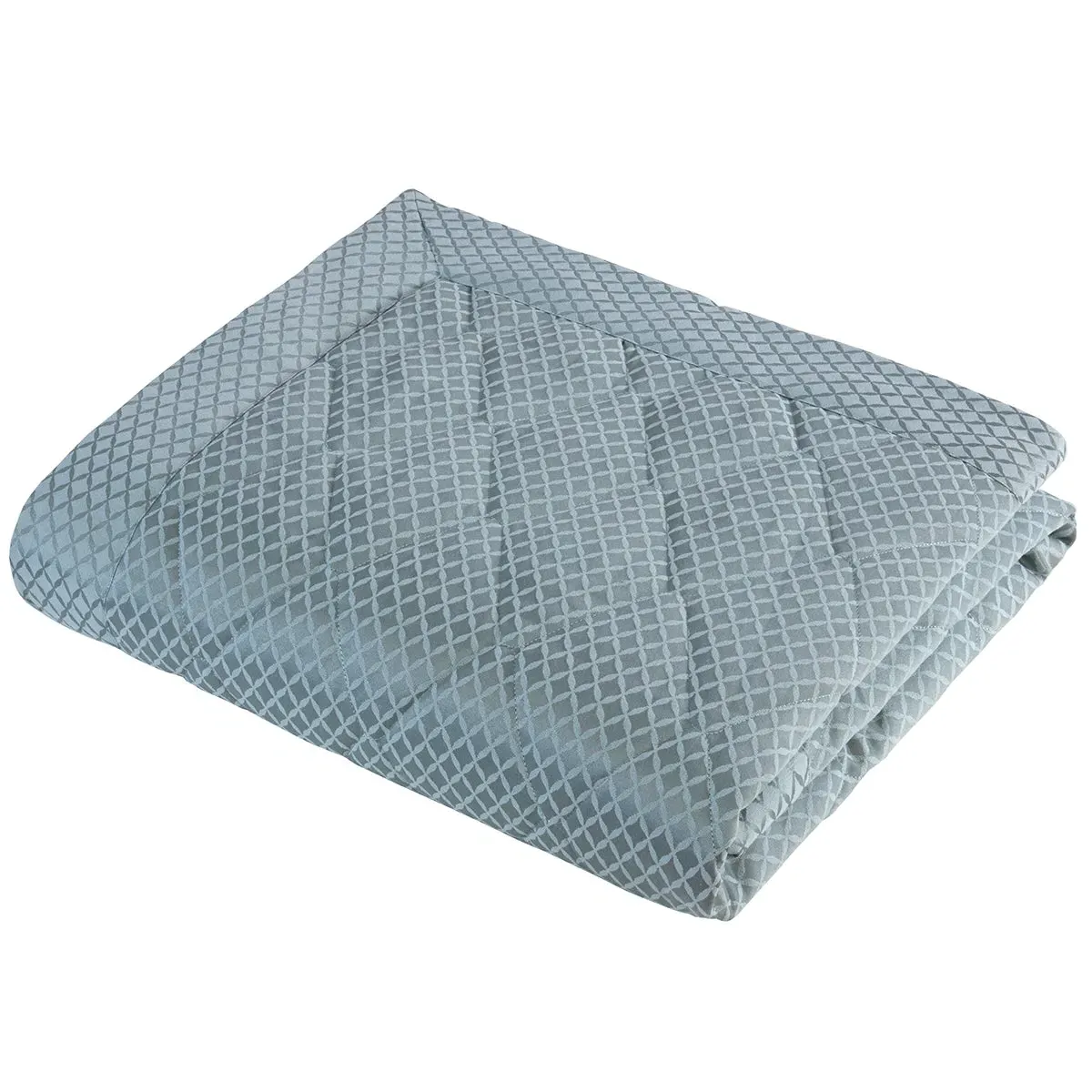 Quilted Throw with Geometric Design - Green