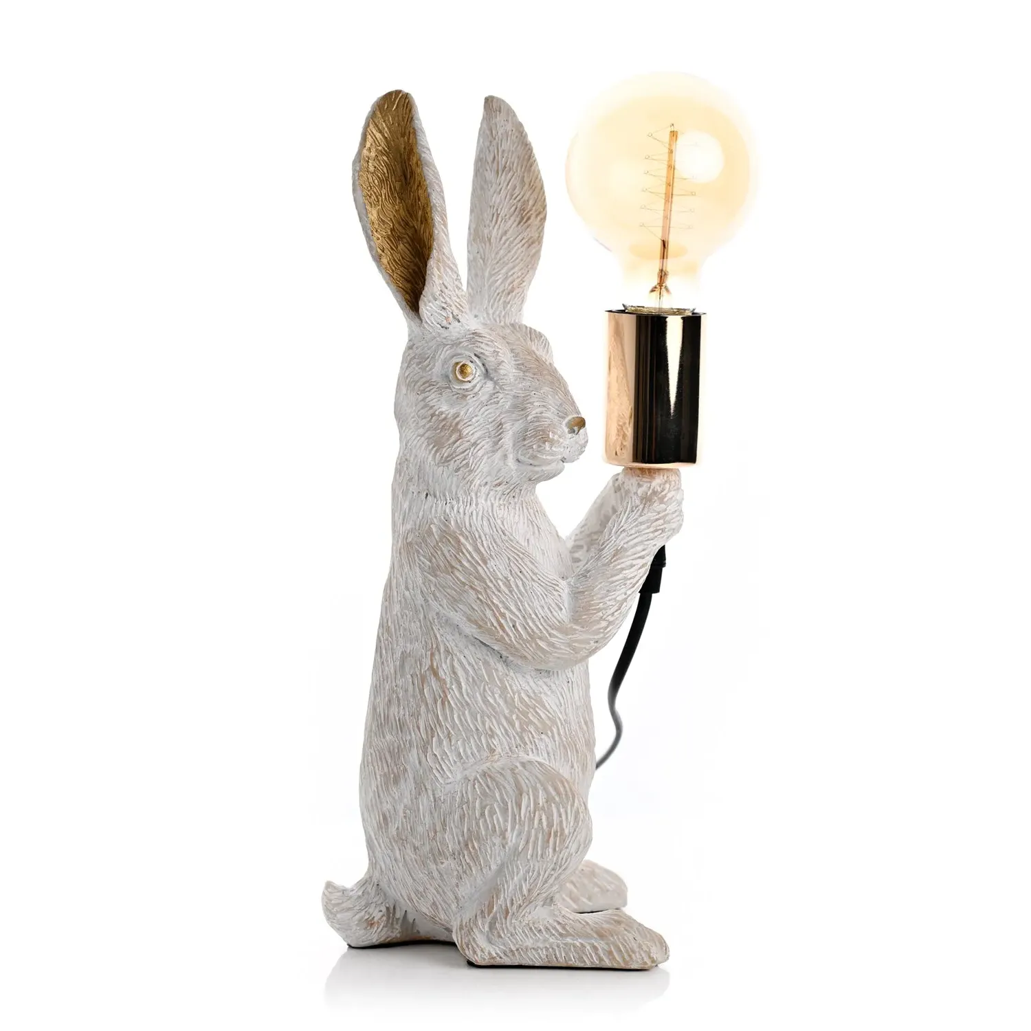 Rabbit Table Lamp - White, Rose Gold