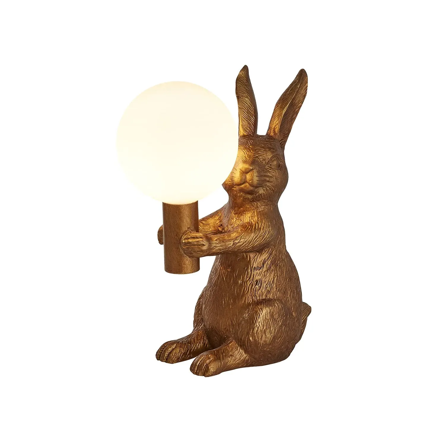 Rabbit Table Lamp with Globe Light - Gold