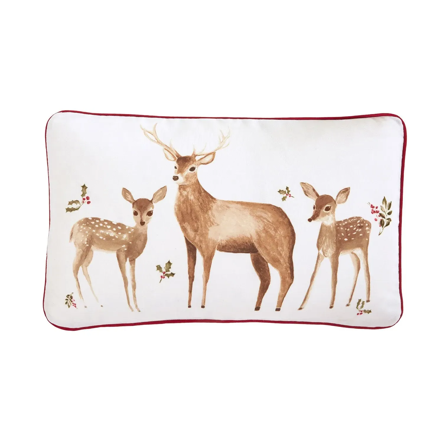 Rectangular Cushion Stag Print - Natural, Canvas image