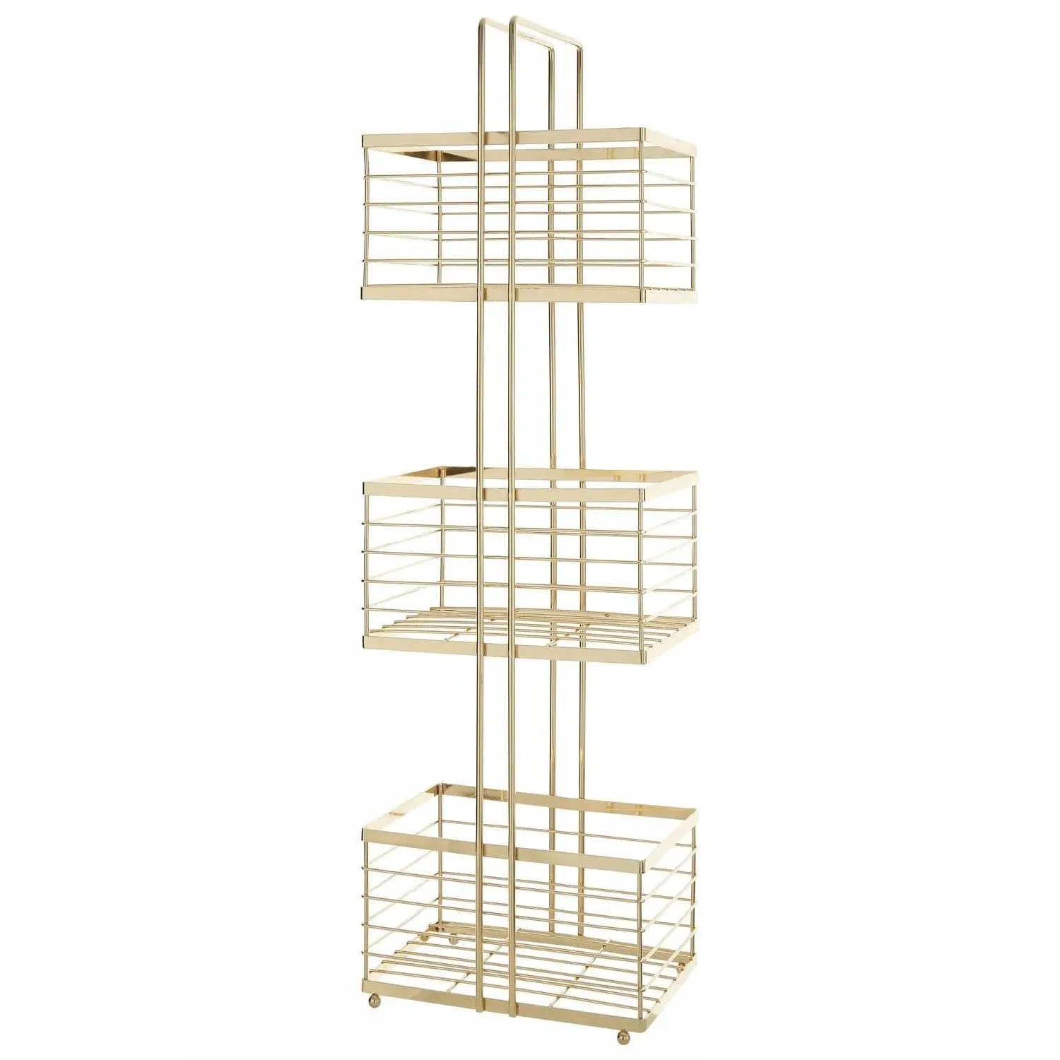 Rectangular Storage Caddy with Handle - Gold, Iron