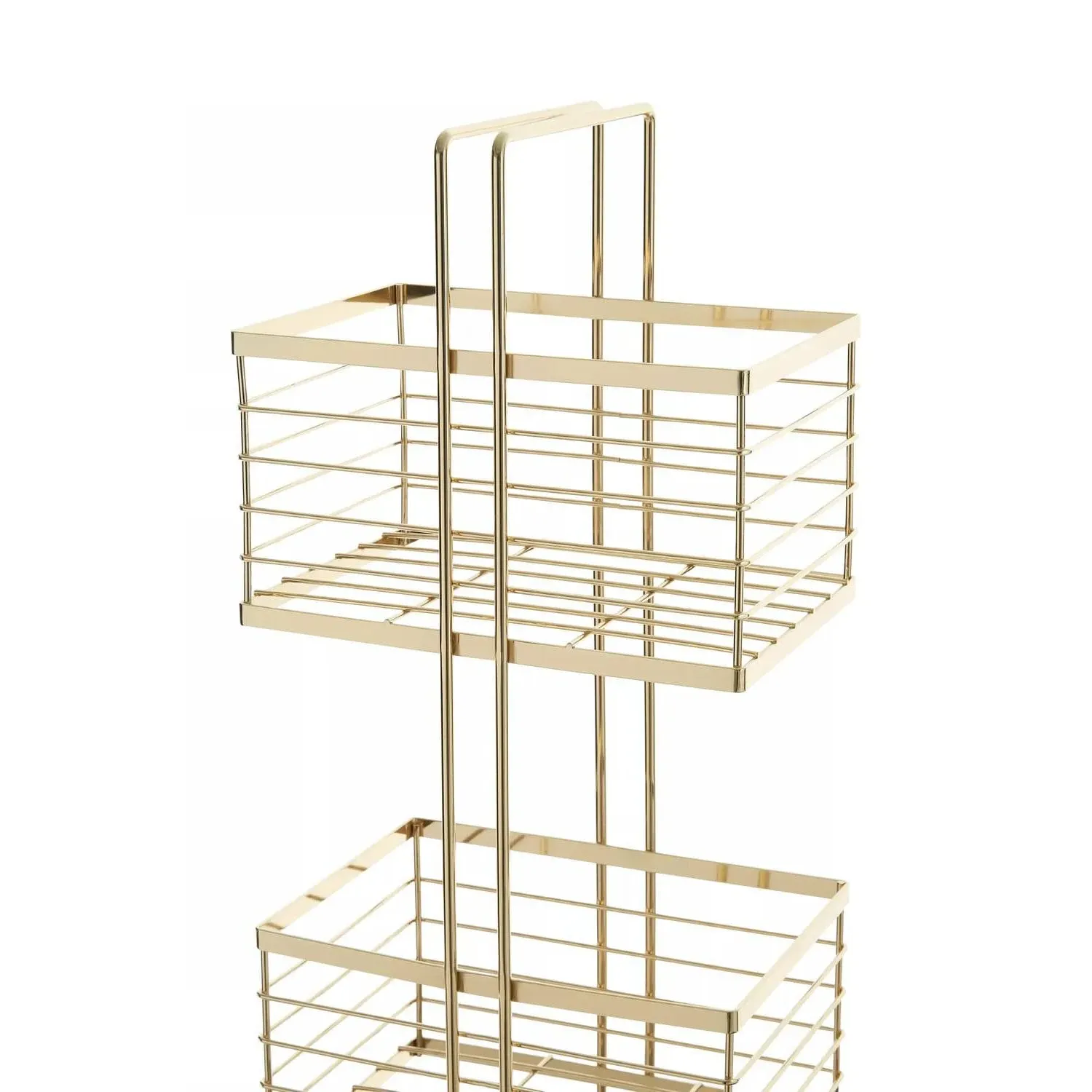 Rectangular Storage Caddy with Handle - Gold, Iron image