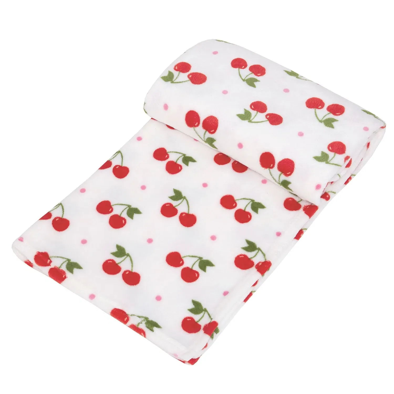 Red Cherries Printed Fleece Throw - Multi, Fleece alternate view