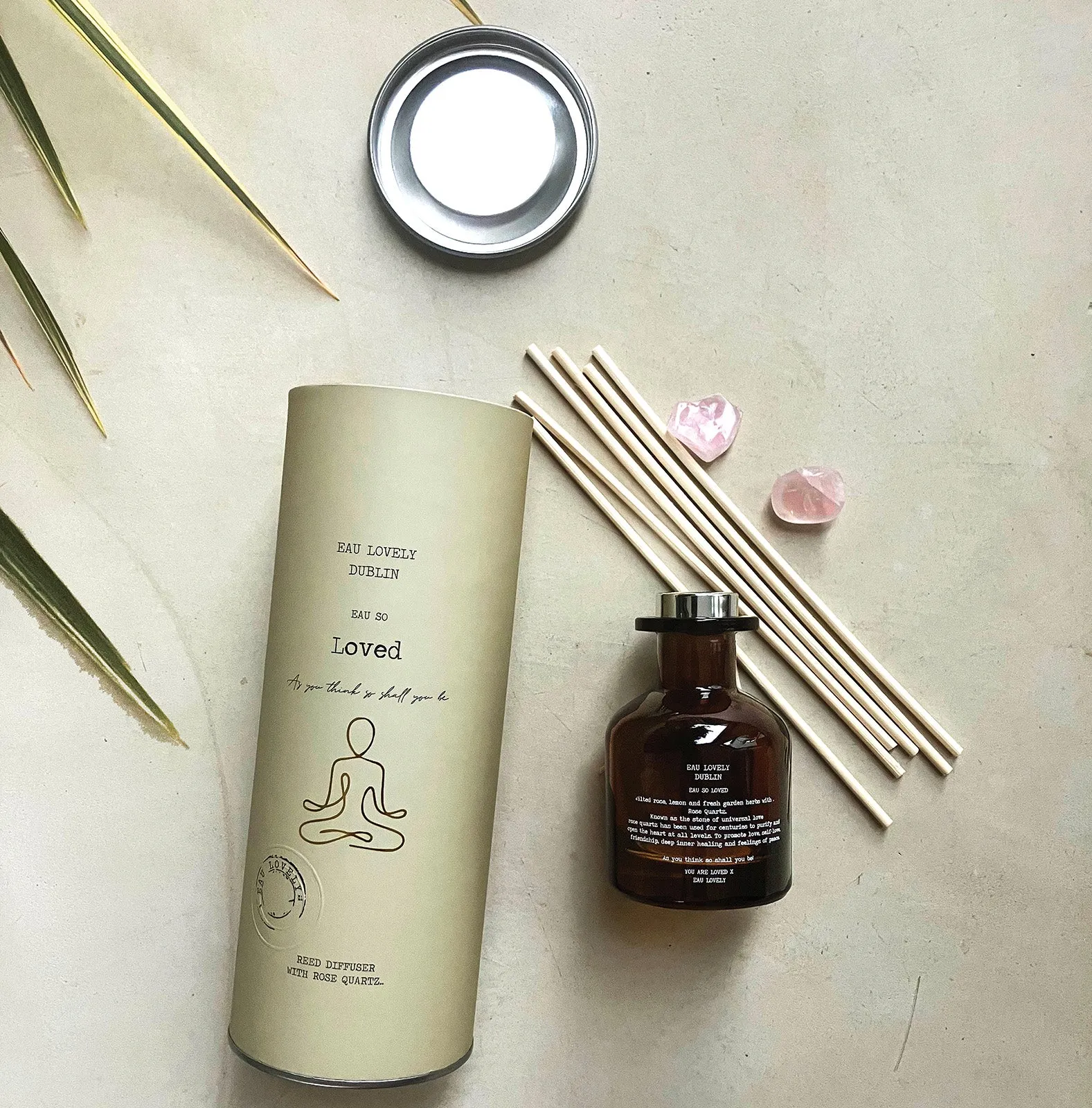 Reed Diffuser with Rose Quartz - Brown image