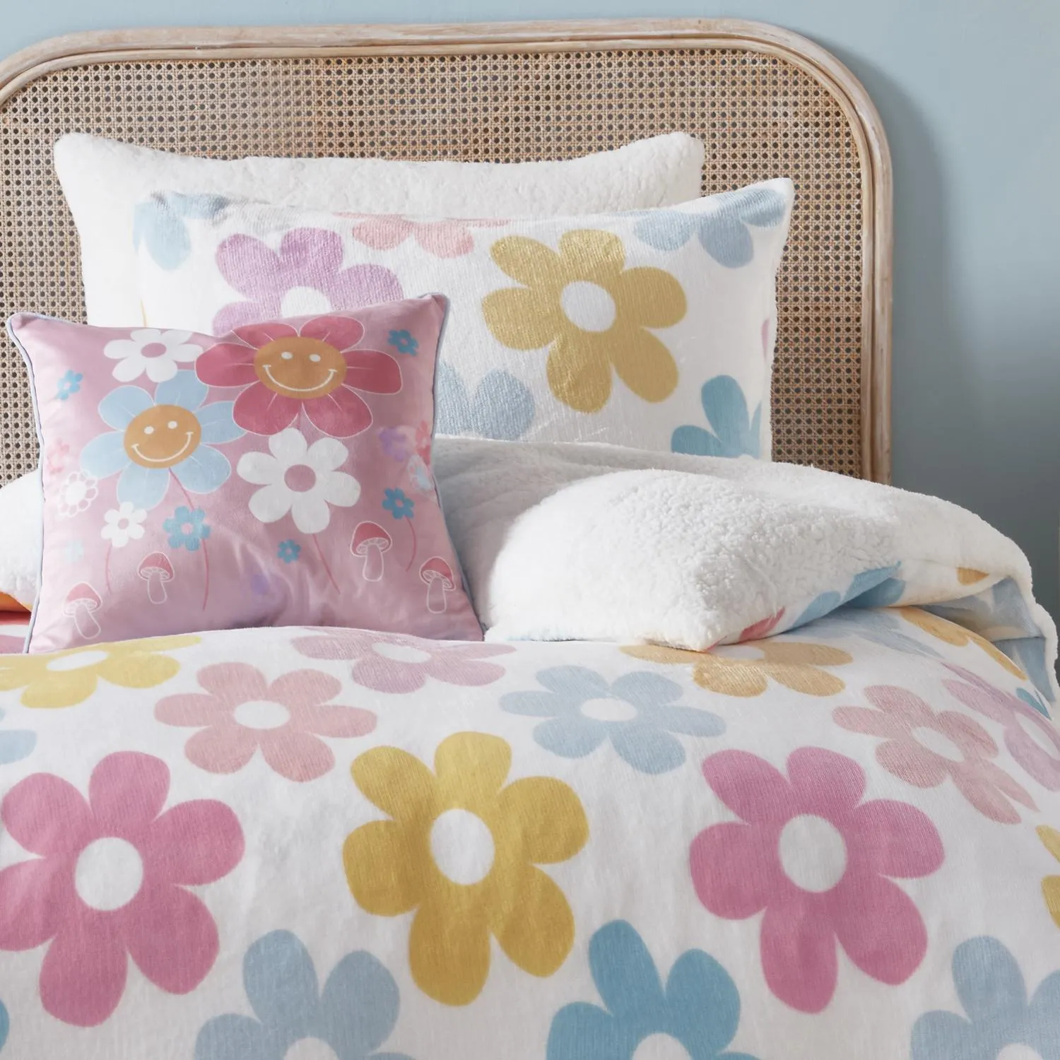 Single Duvet Set Retro Floral - Multi, Fleece alternate view