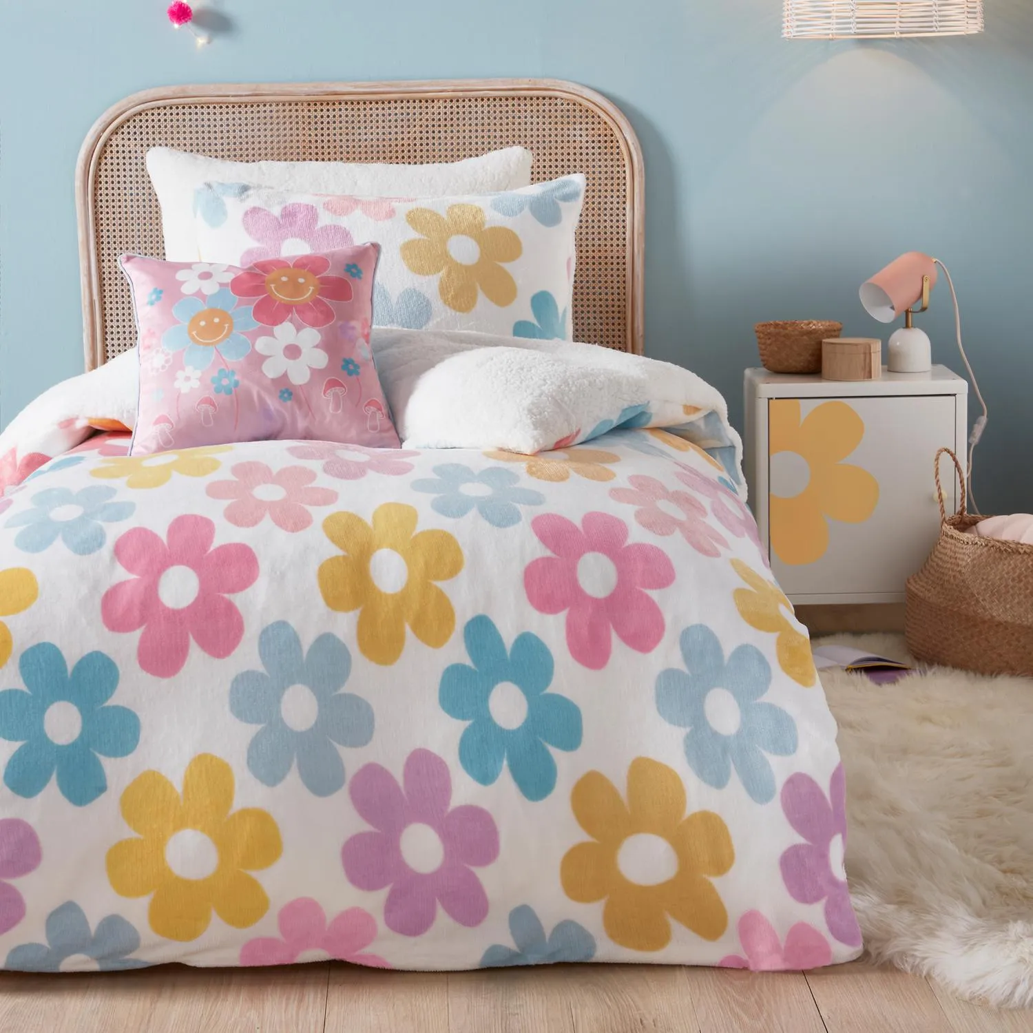 Single Duvet Set Retro Floral - Multi, Fleece product