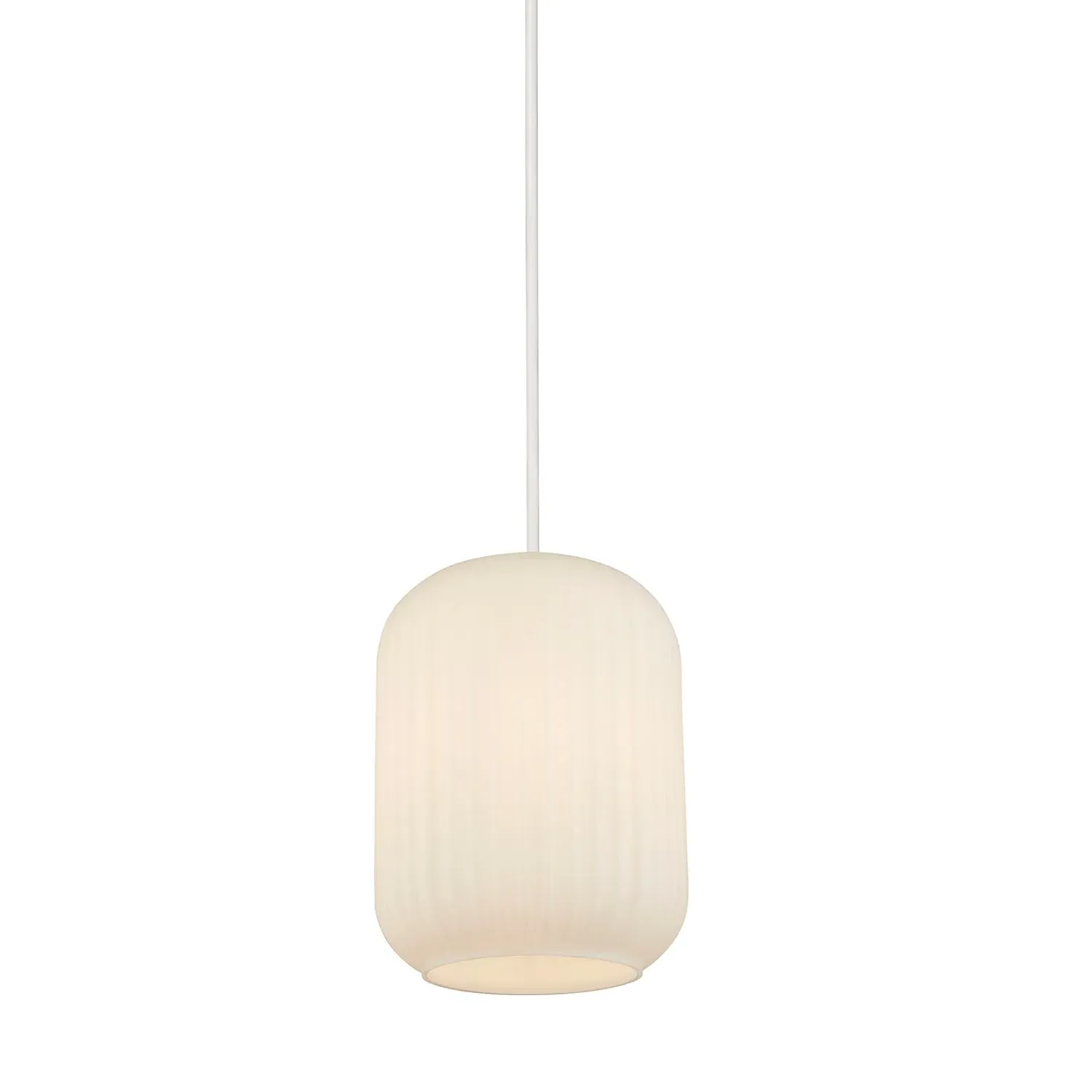 Ribbed Easy Fit Light Shade - White, Acrylic