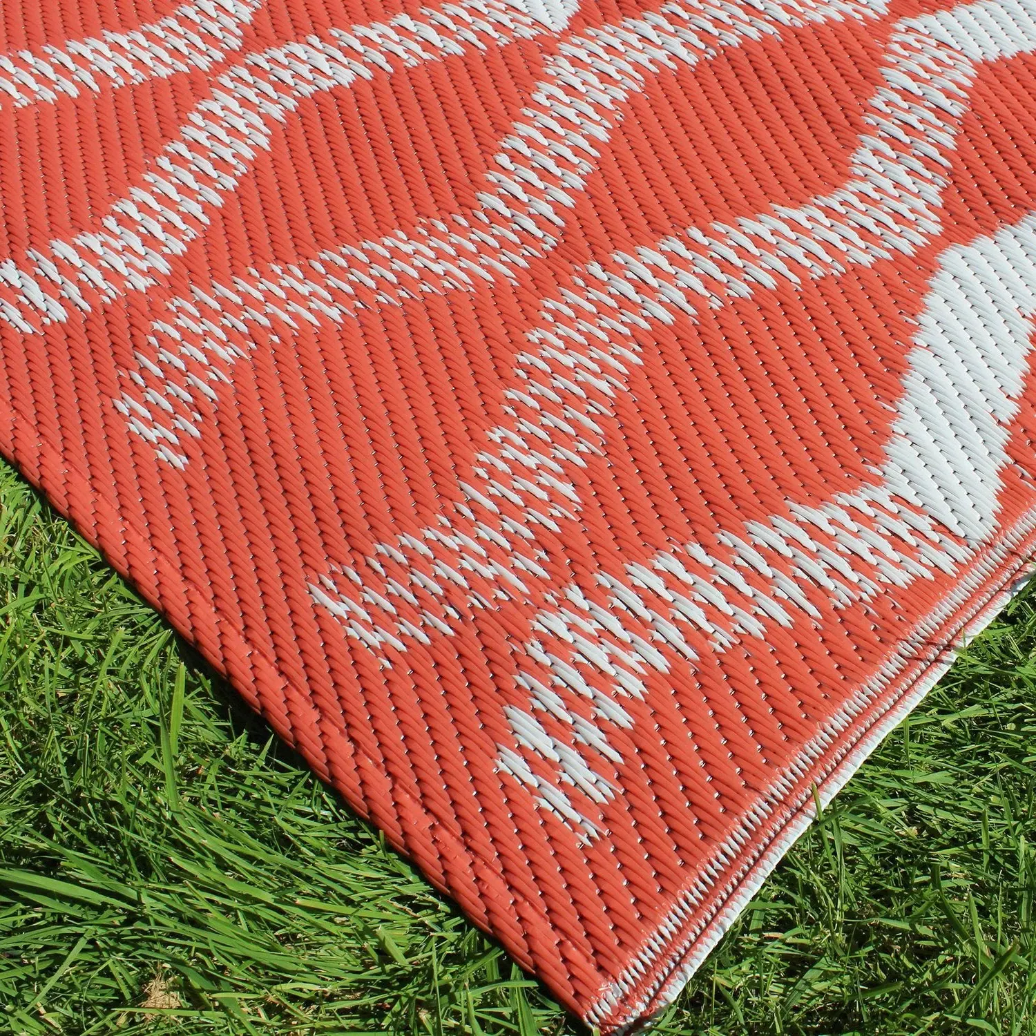 Rico Geometric Outdoor Rug - Orange alternate view