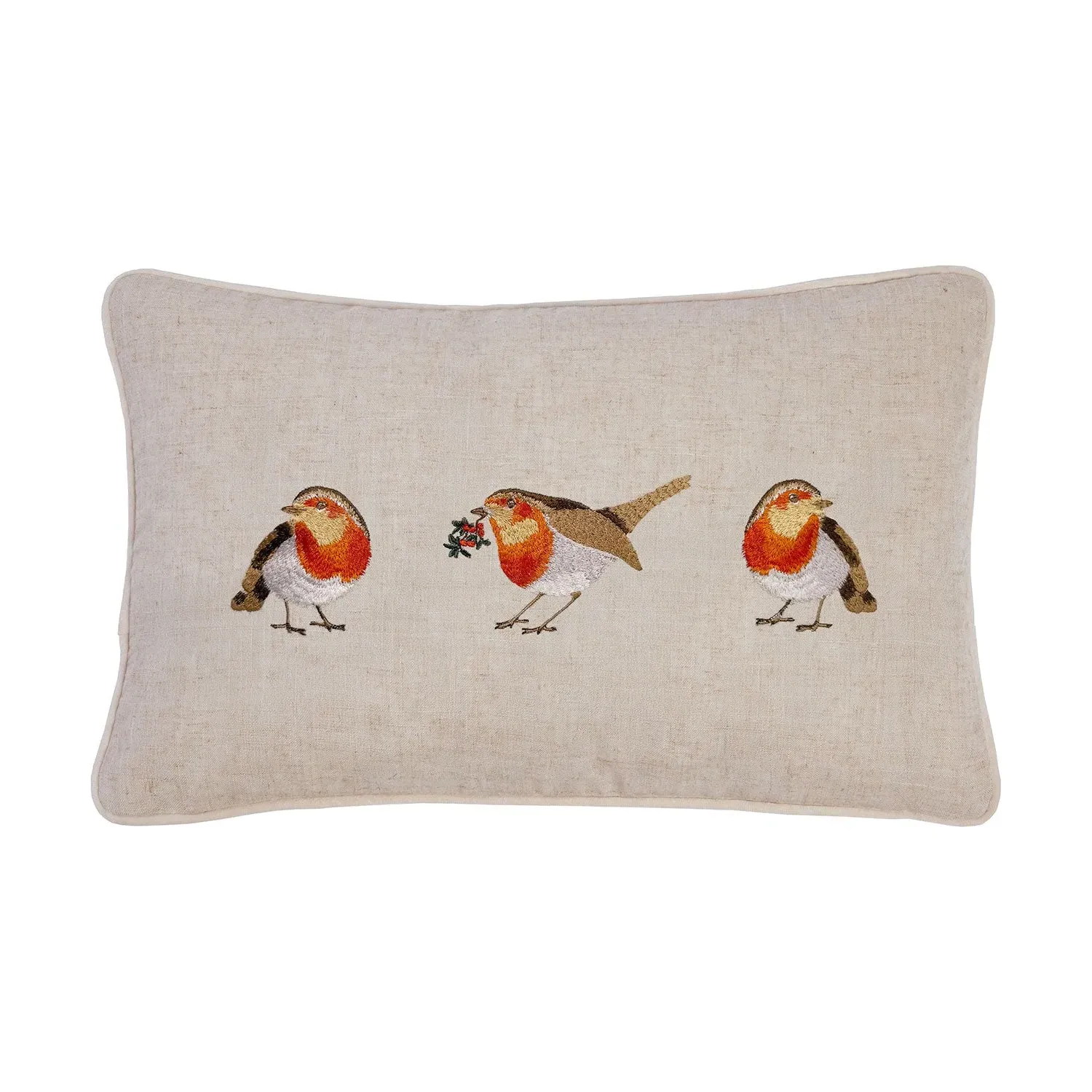 Robin Embroidered Boudoir Cushion - Multi, Velvet by Julian Charles