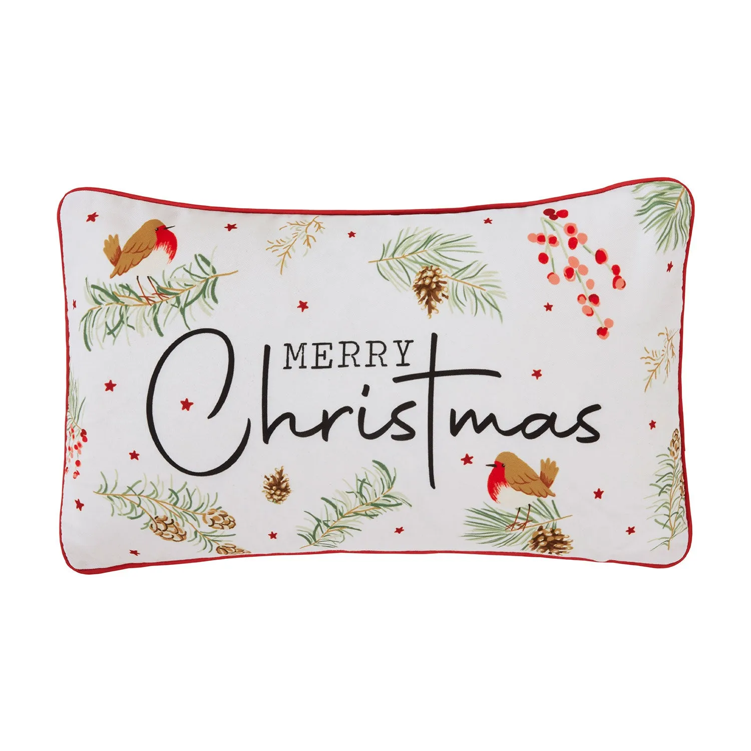 Robins Print Cushion - Natural, Canvas