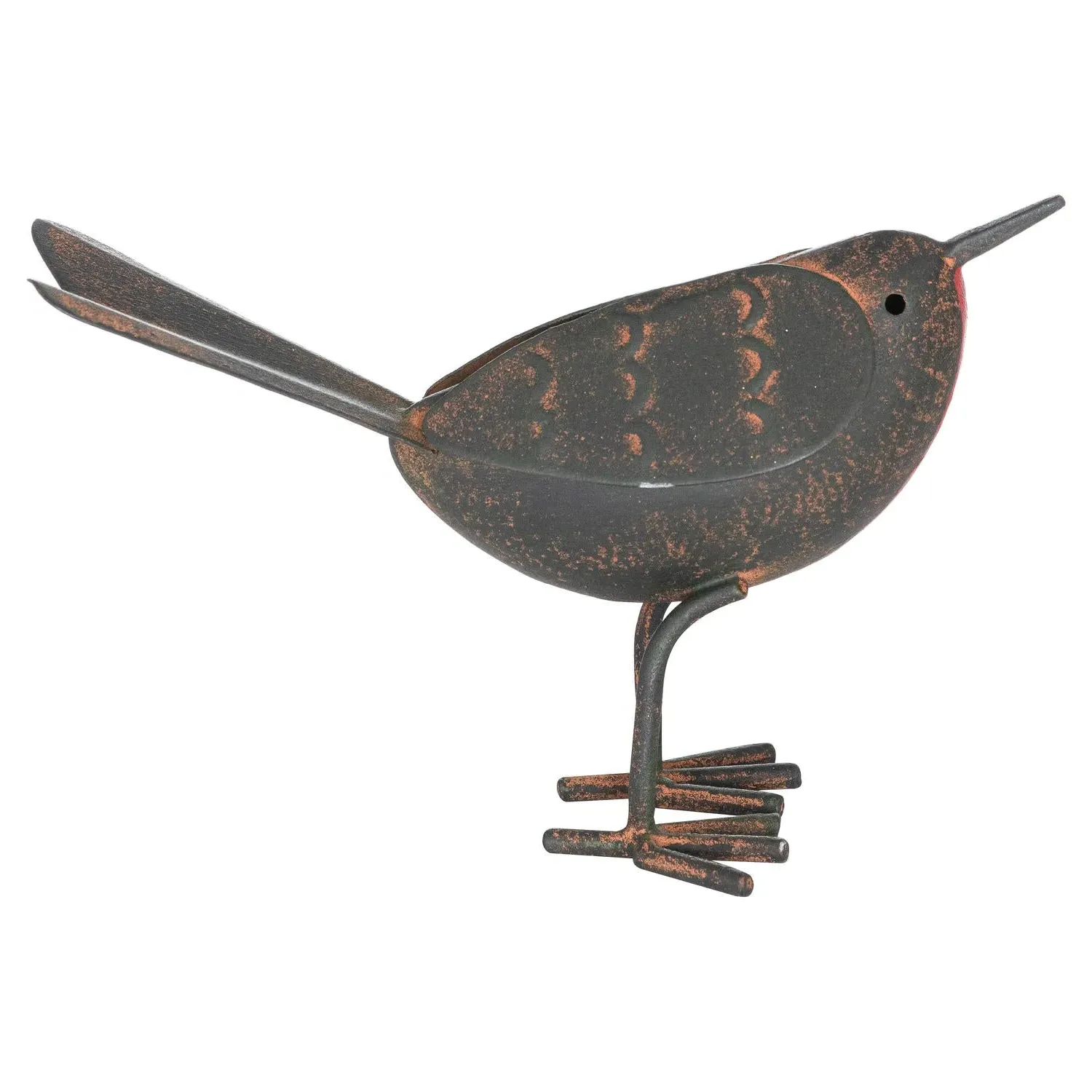 Rocky The Robin Ornament - Brown, Metal by Julian Charles, alternate view