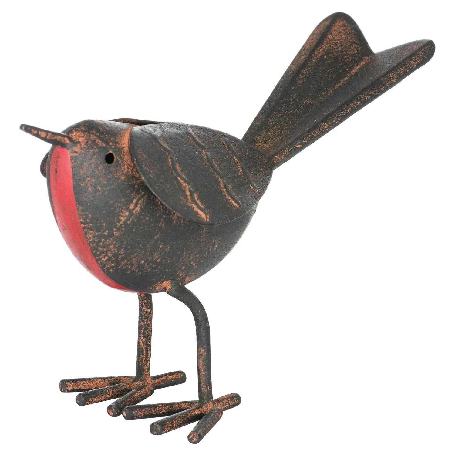 Rocky The Robin Ornament - Brown, Metal by Julian Charles