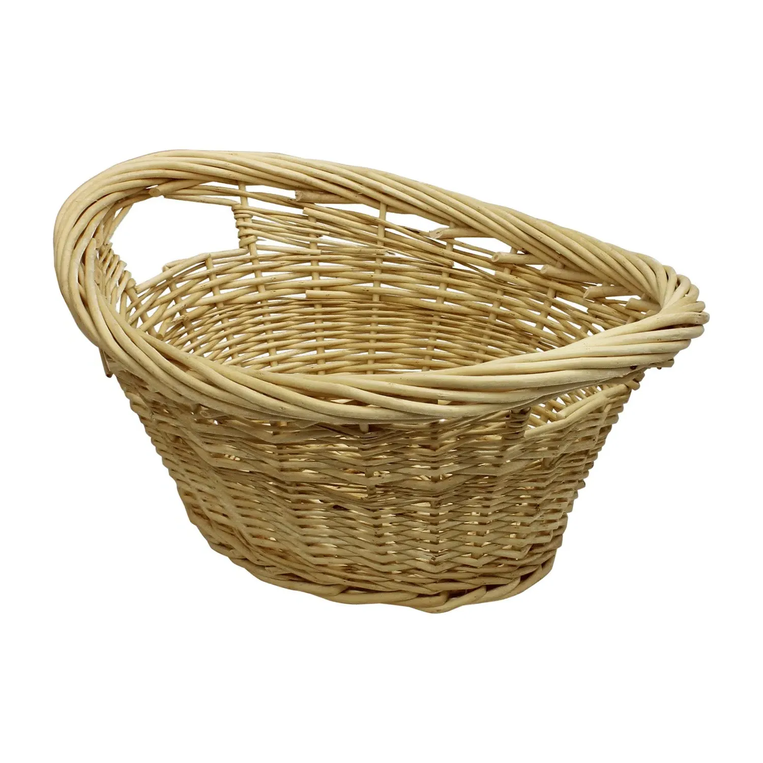 Roll-Top Storage Basket with Handles - Natural