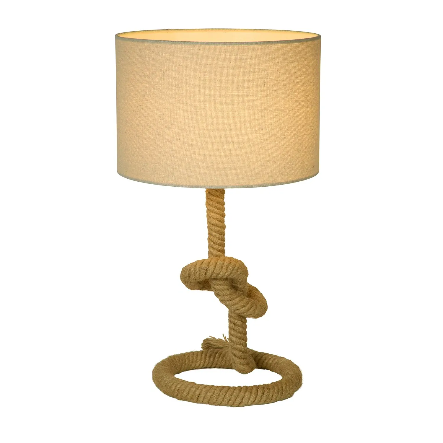 Rope Knot Table Lamp - Natural, Linen Shade