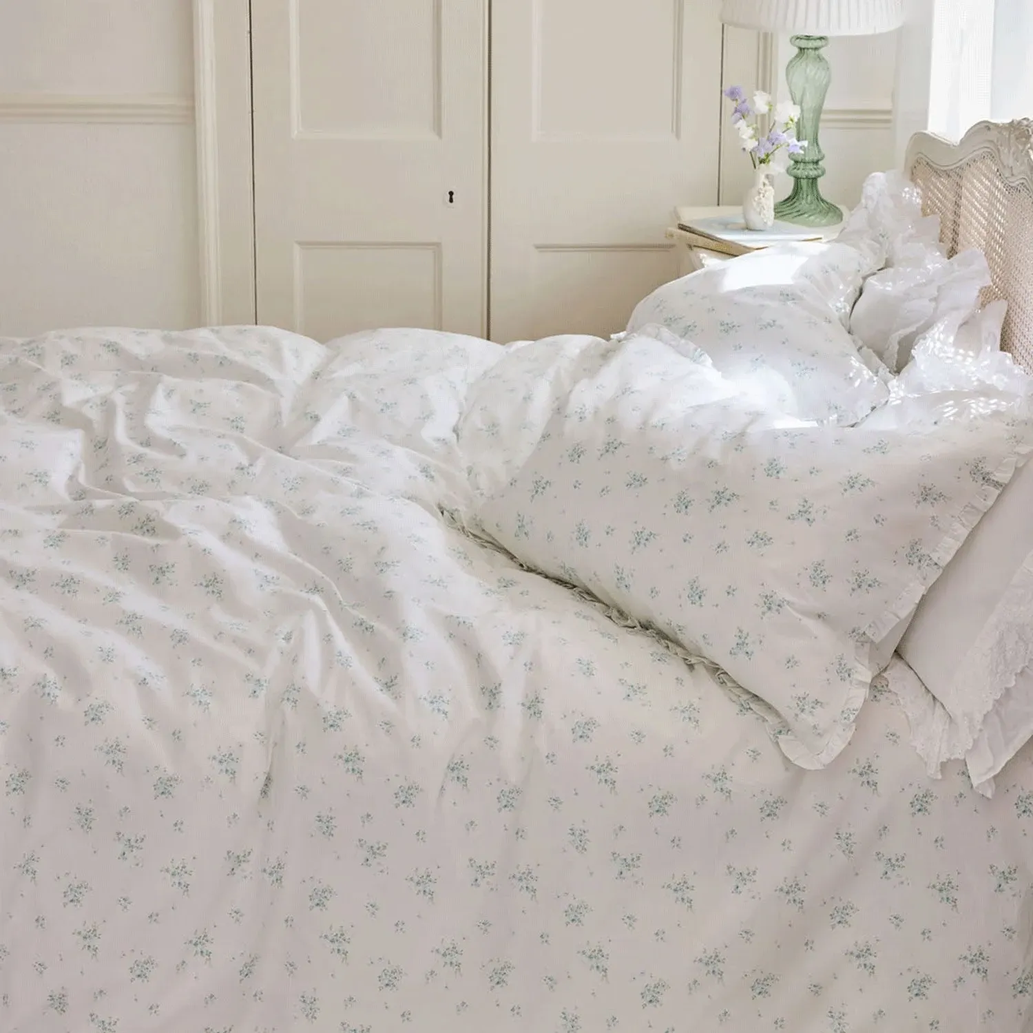Rosabelle by Rachel Ashwell Double Duvet Set - Blue, Cotton by Julian Charles