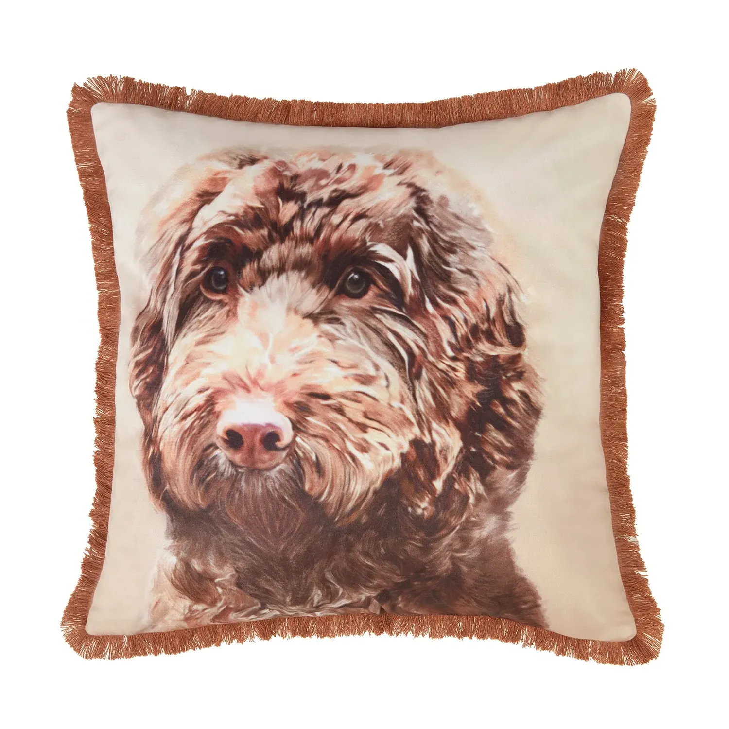 Rosie the Dog Printed Velvet Cushion - Multi product