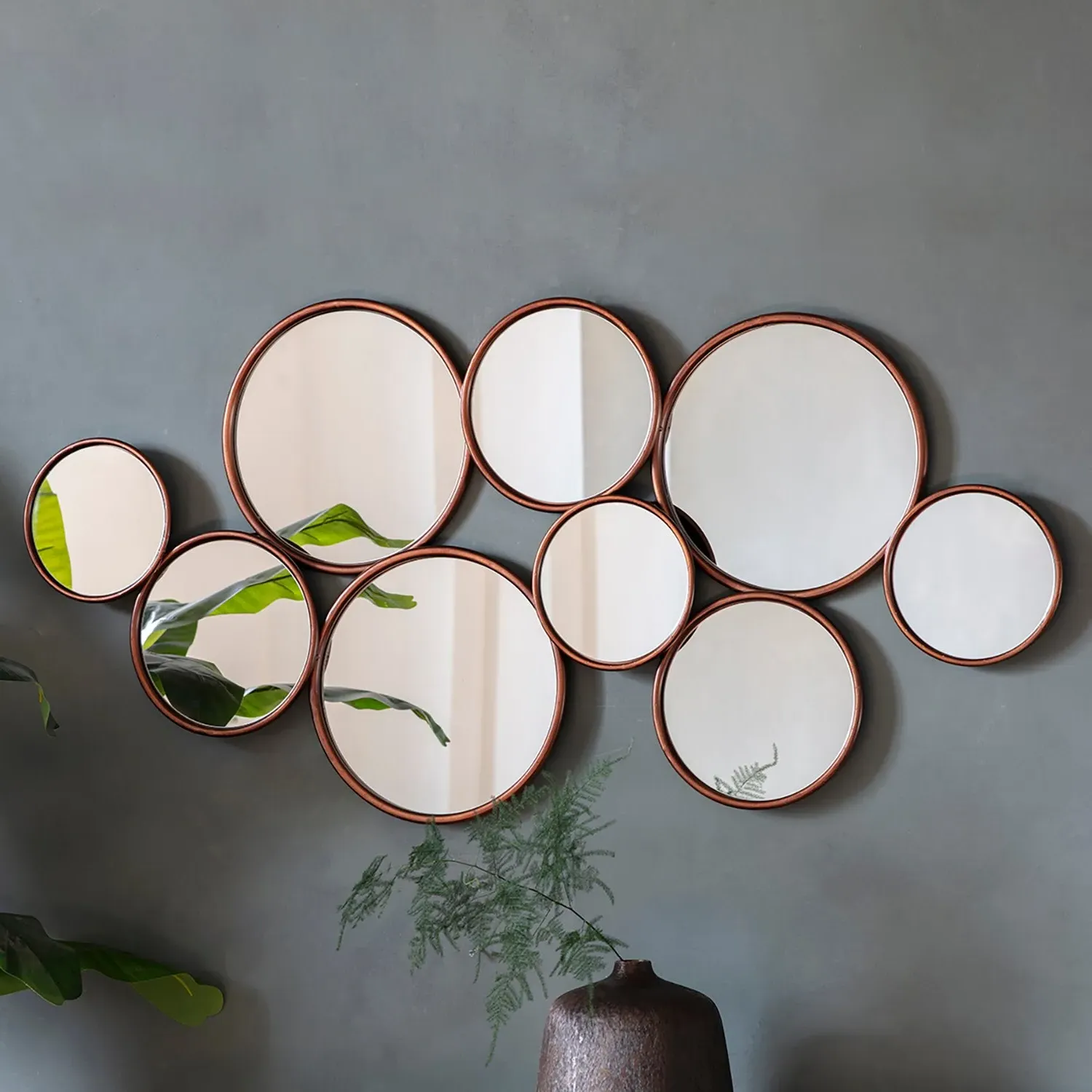 Round Mirror Set - Copper