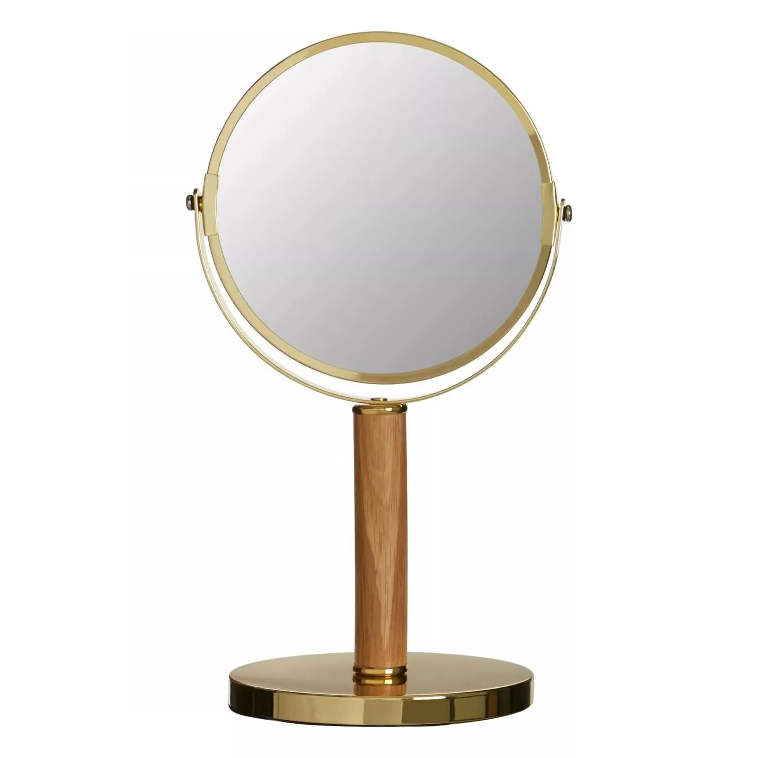 Round Table Mirror with Rotation - Gold, Iron