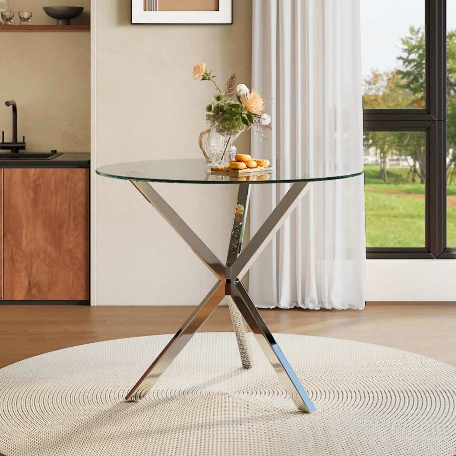 Round Tempered Glass Coffee Table - Clear product