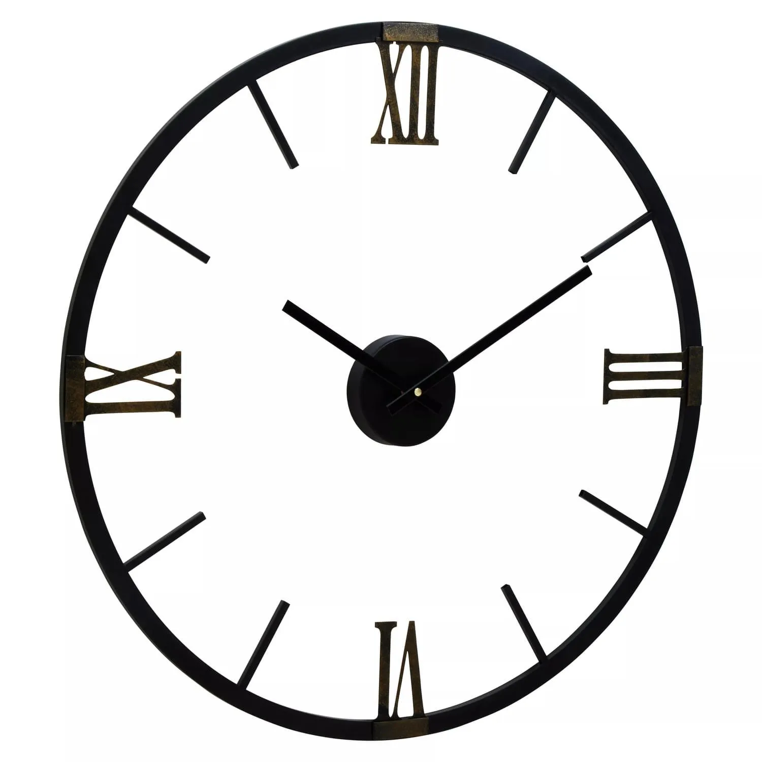 Round Wall Clock - Black, Metal