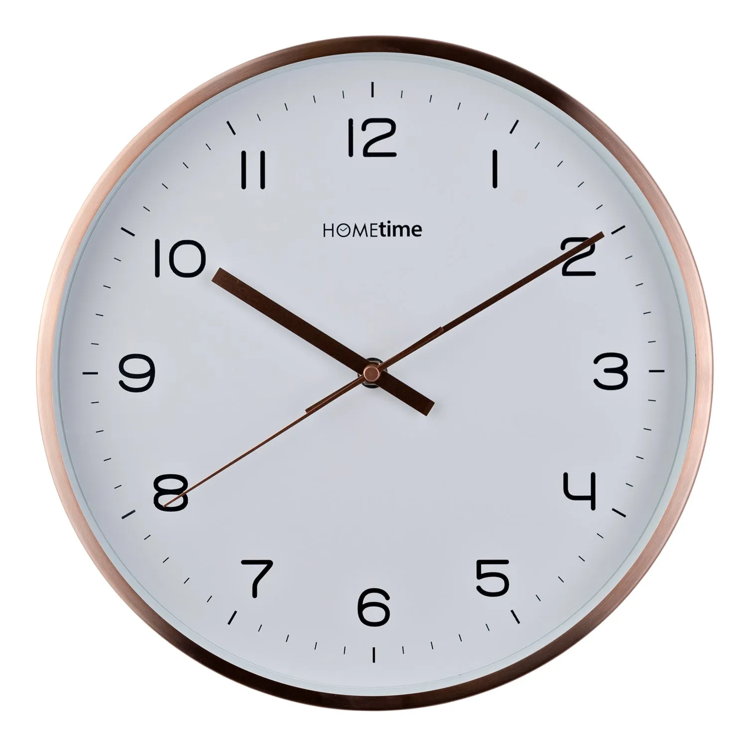 Round Wall Clock with Metal Finish - Rose Gold