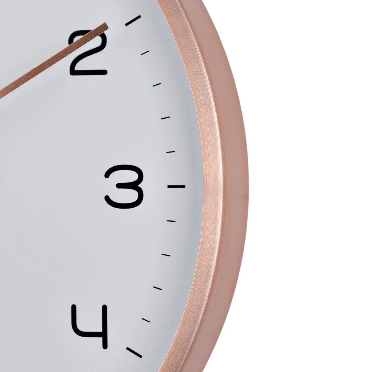 Round Wall Clock with Metal Finish - Rose Gold