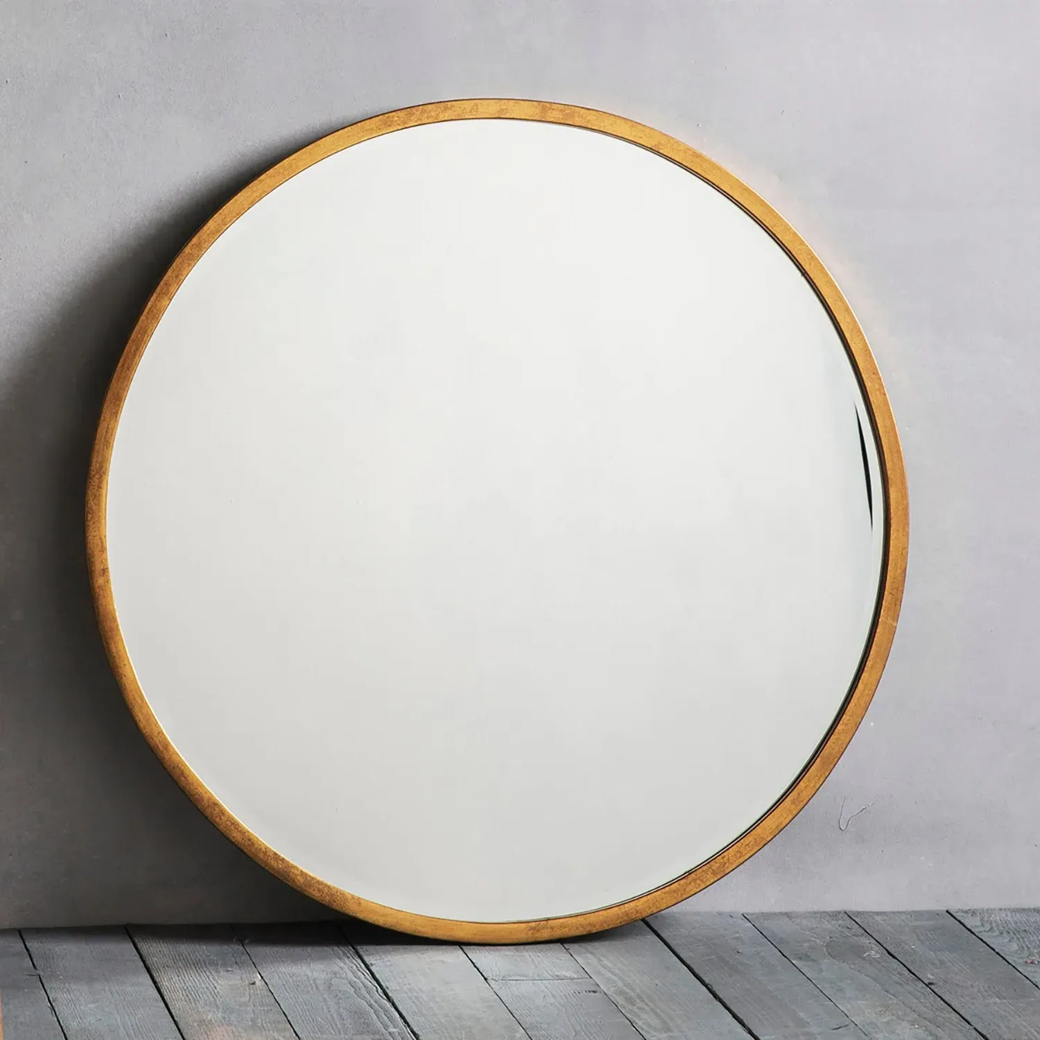 Round Wall Mirror - Antique Gold