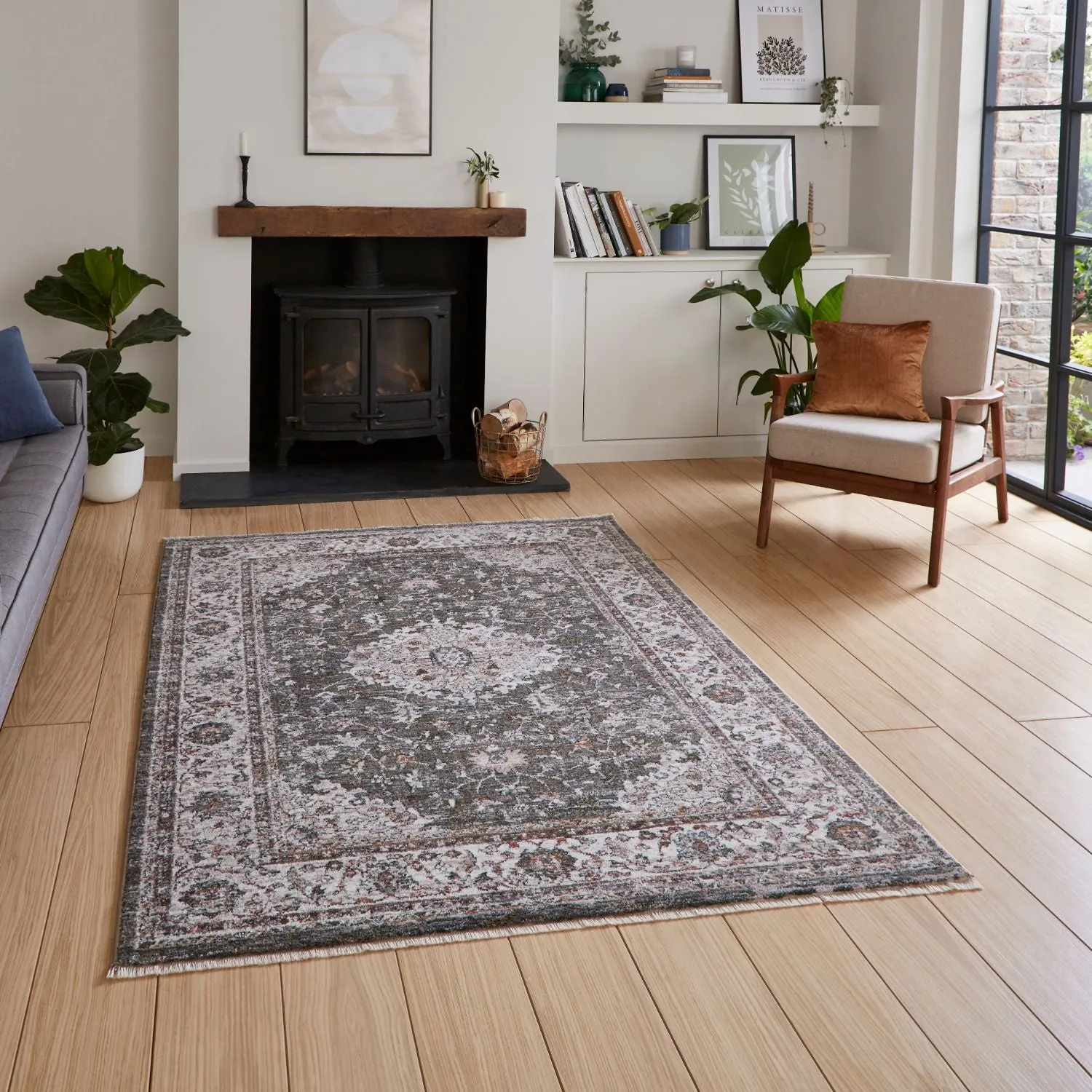 Rug Traditional Design - Green, Polypropylene