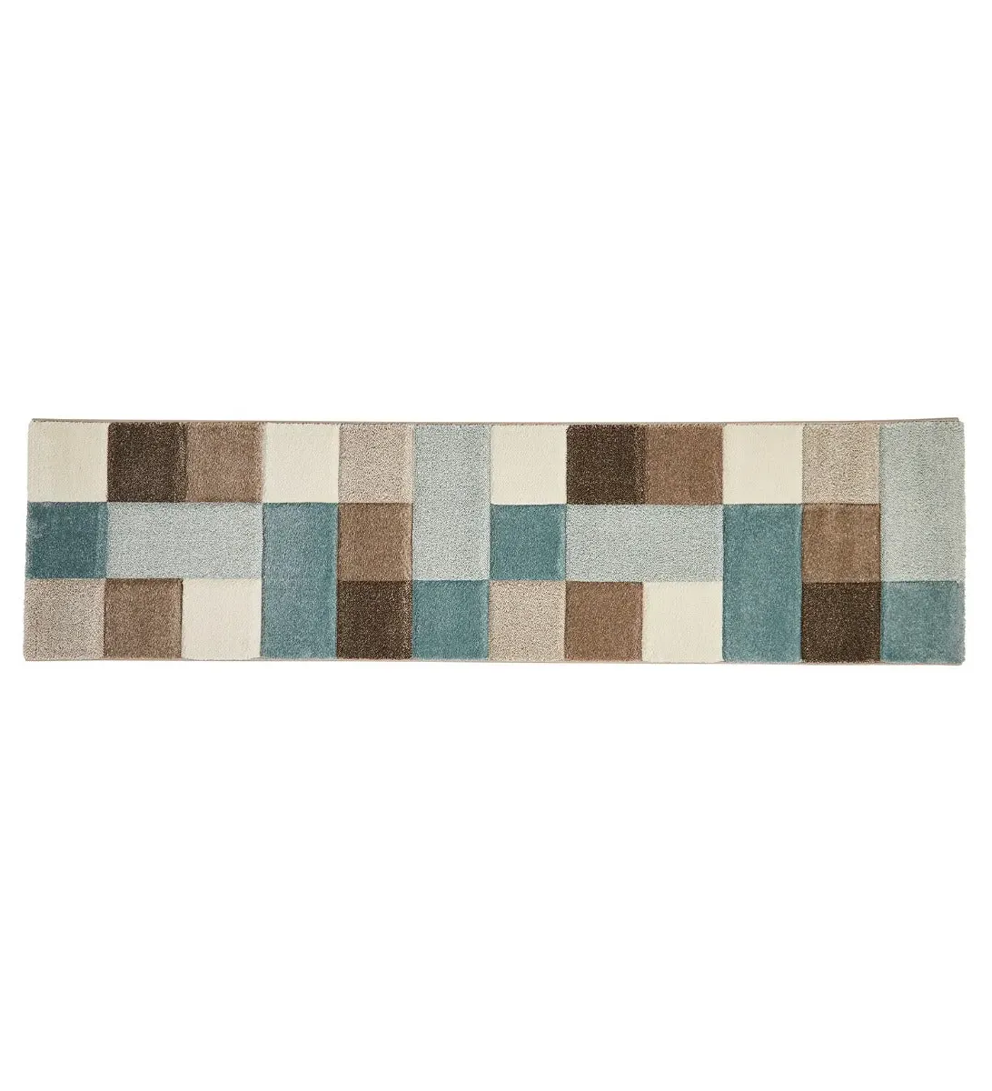 Runner Rug Hand Carved - Blue, Polypropylene image