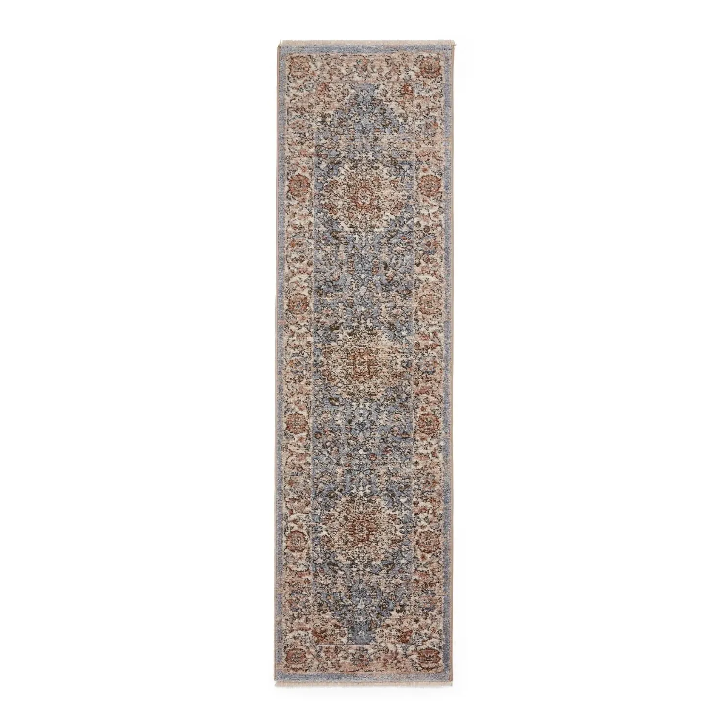 Runner Rug Traditional Design - Blue, Polypropylene