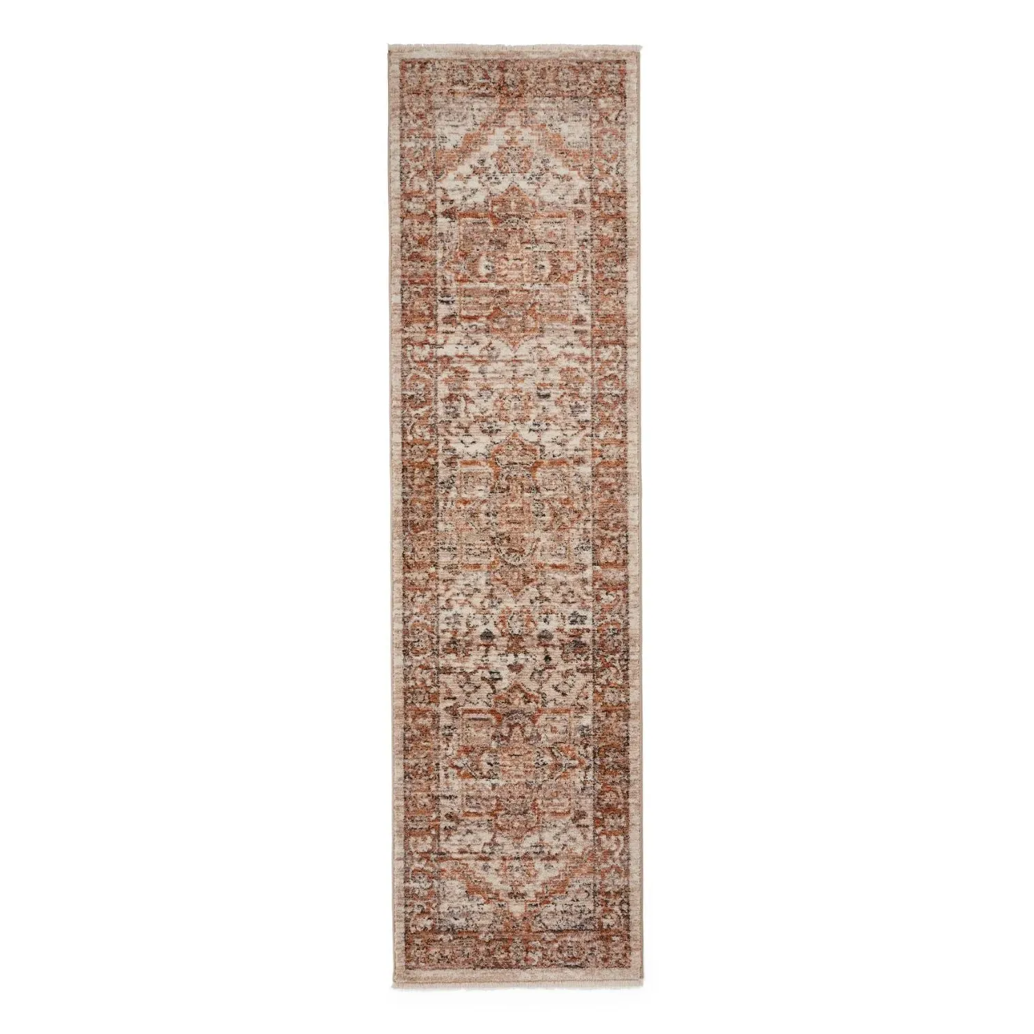 Runner Rug Traditional Design - Terracotta, Polypropylene