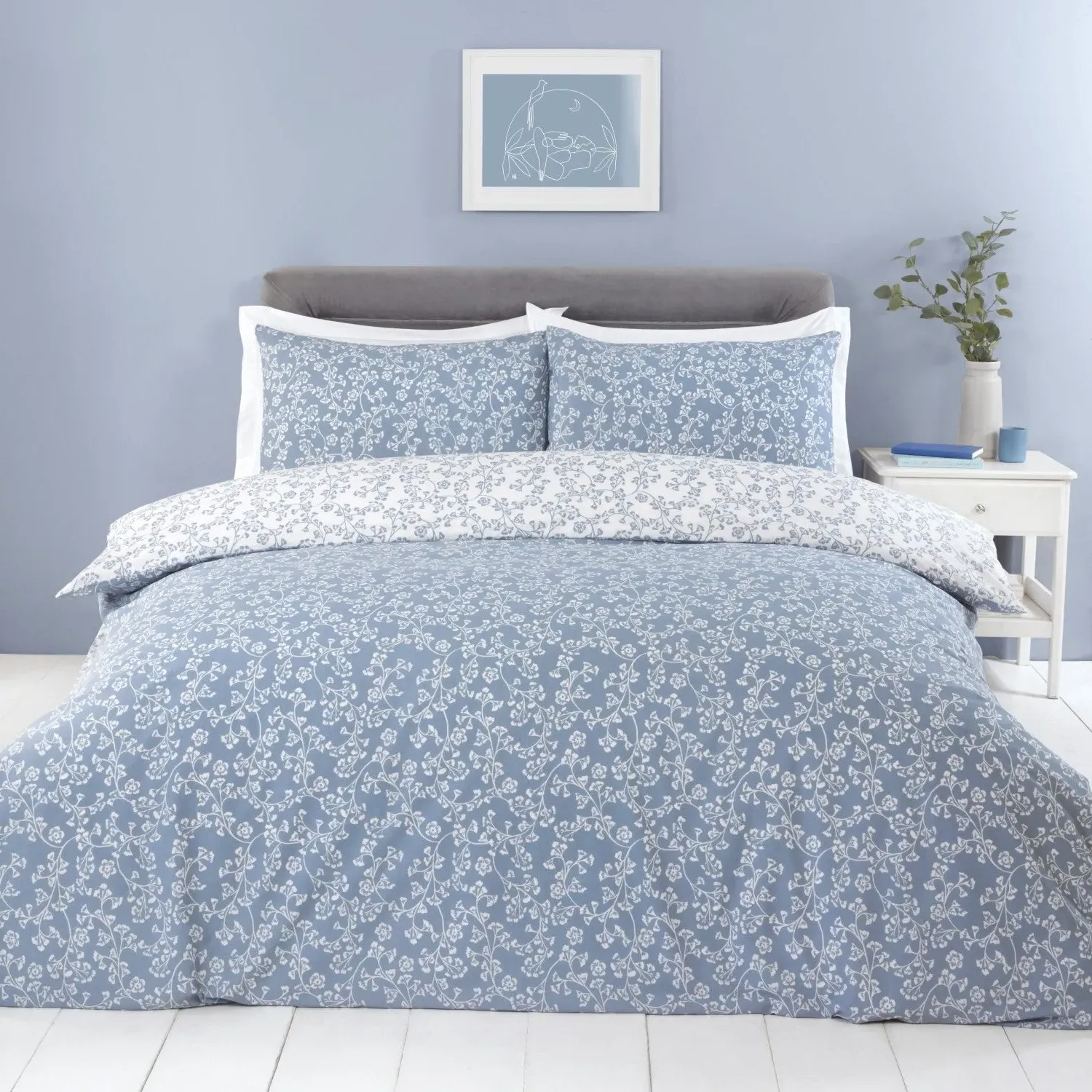 Sade Single Floral Duvet Set - Blue product