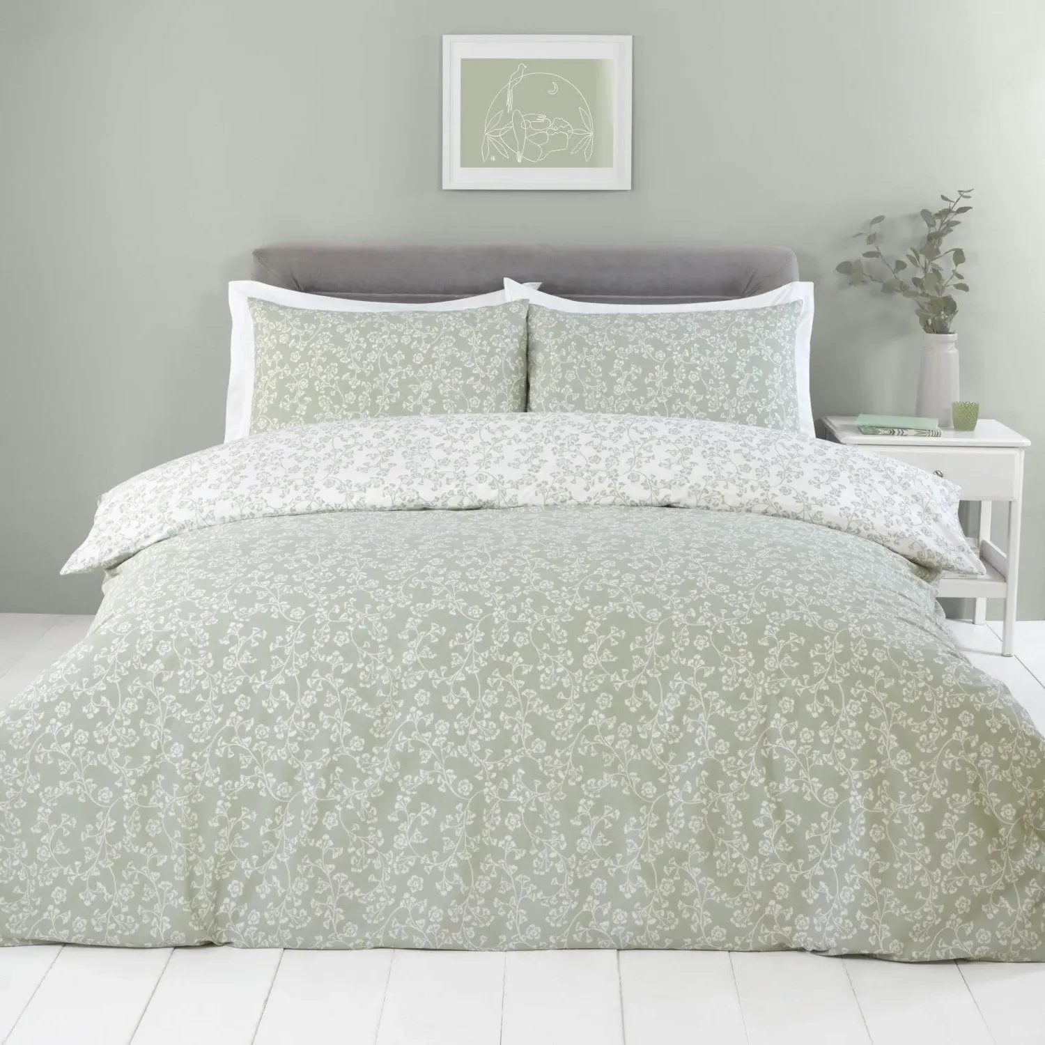 Sade Single Floral Duvet Set - Green product