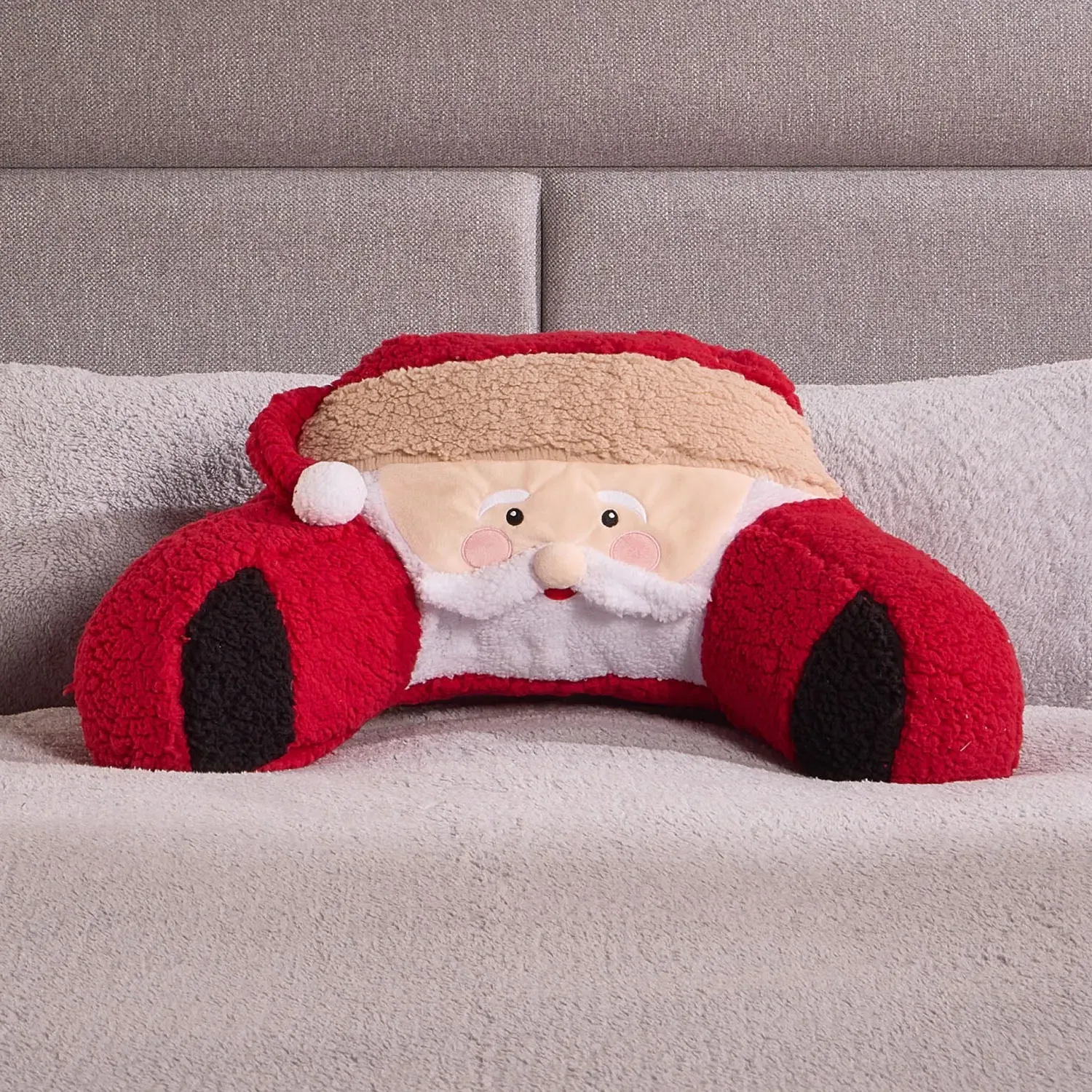 Santa Cuddle Cushion - Red, Fleece
