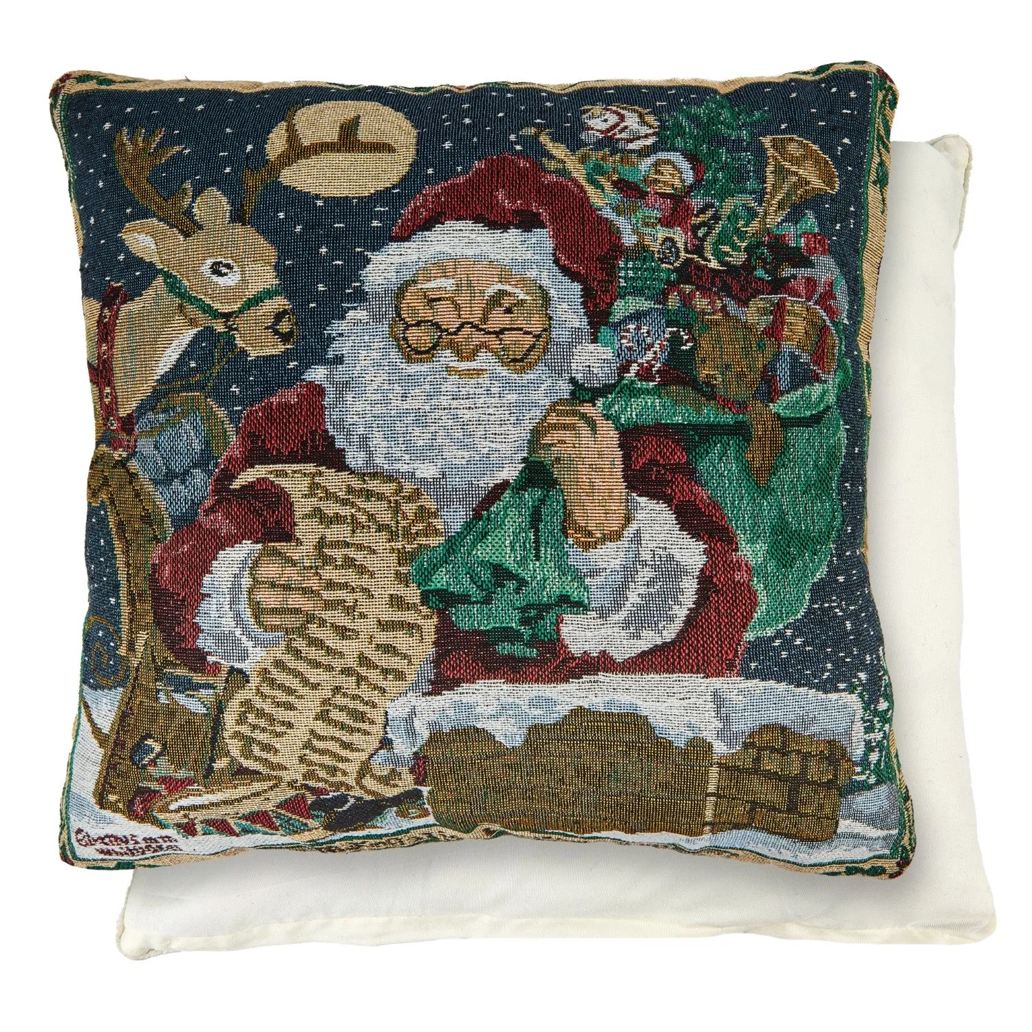 Santa Tapestry Cushion Cover Pair - Multi, Tapestry