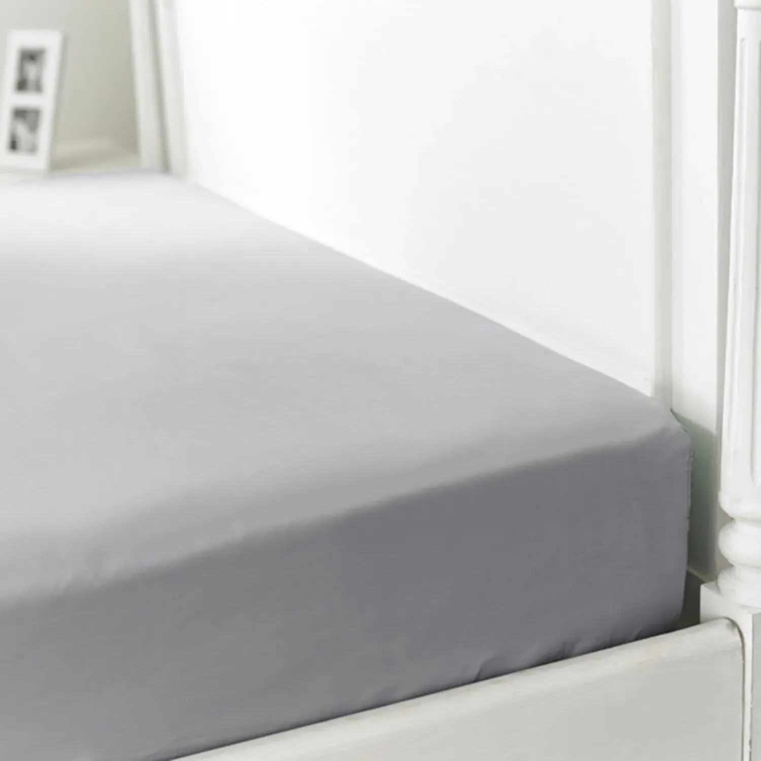 Savoy Double Fitted Sheet 400TC Deep 32cm - Grey, Cotton Sateen product