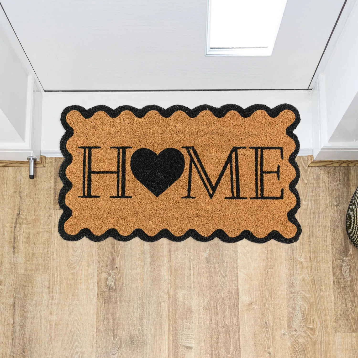 Scalloped Latex Backed Coir Entrance Doormat - Brown product