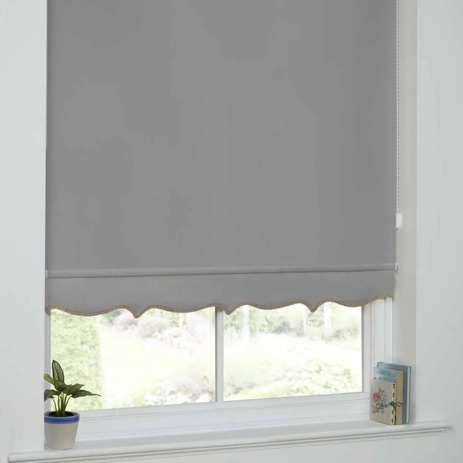 Scalloped Roller Blind - Grey, Polyester product