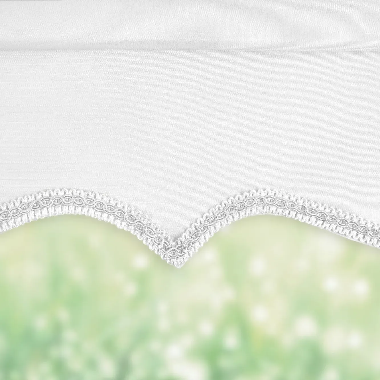 Scalloped Roller Blind - White, Polyester alternate view
