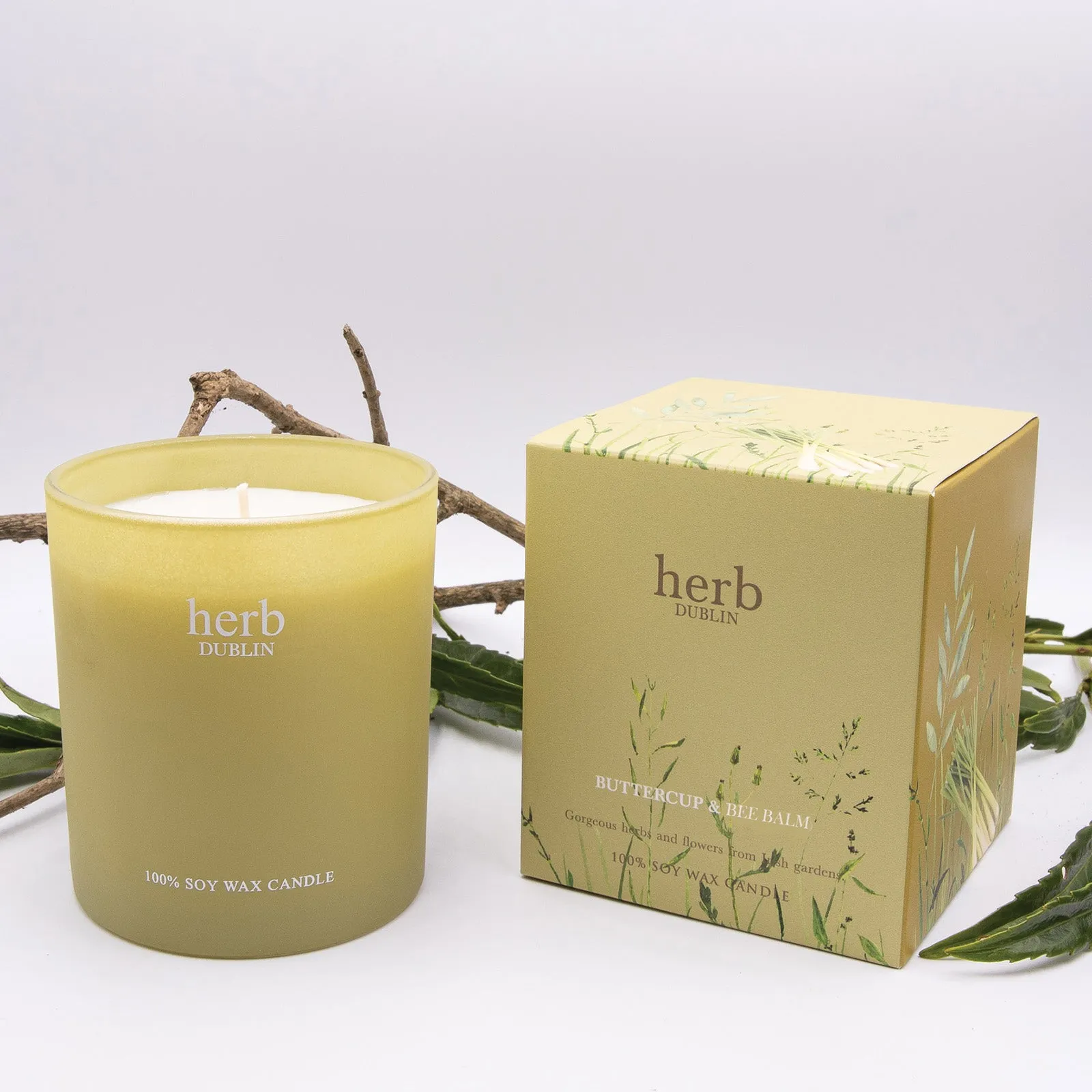 Scented Candle Buttercup Bee Balm - Yellow, Soy Wax