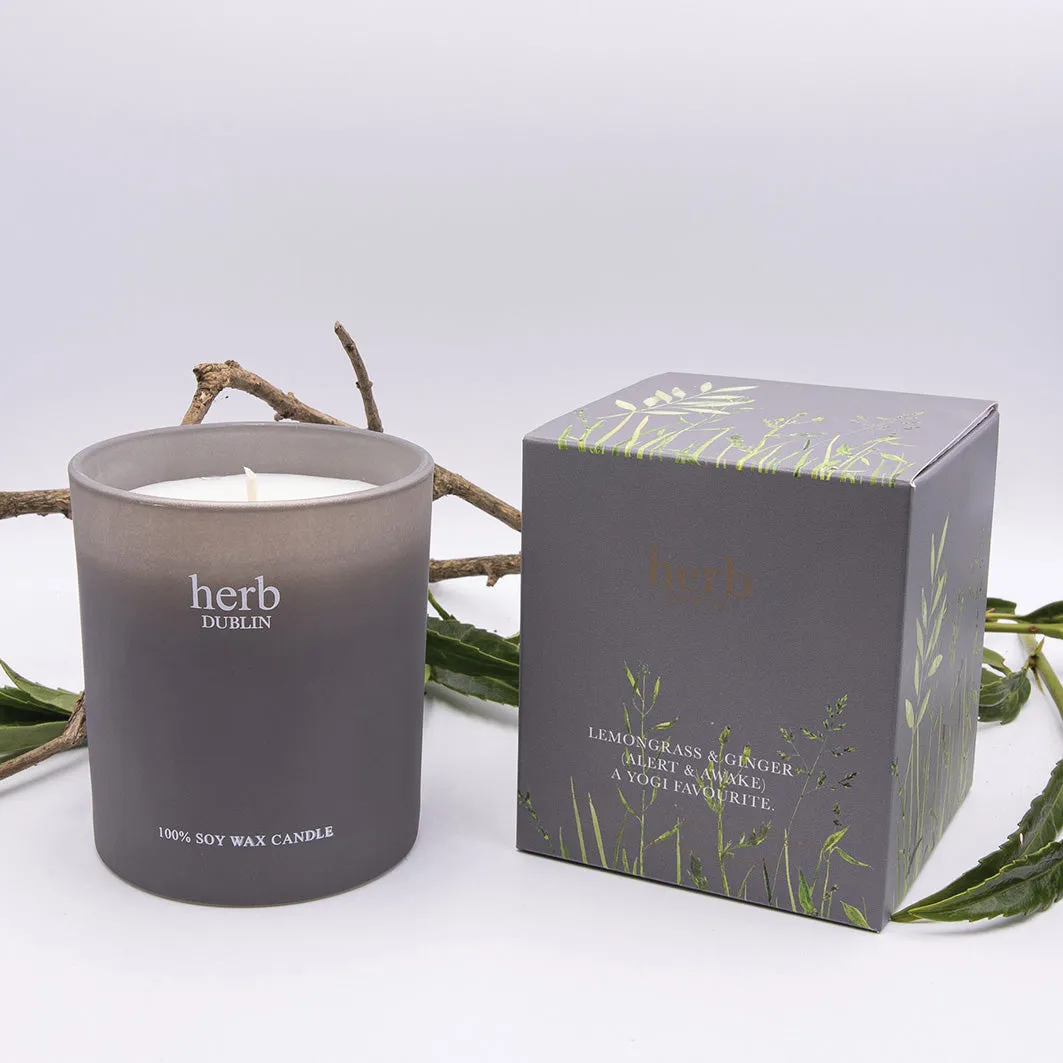 Scented Candle Lemongrass & Ginger - Grey, Soy Wax