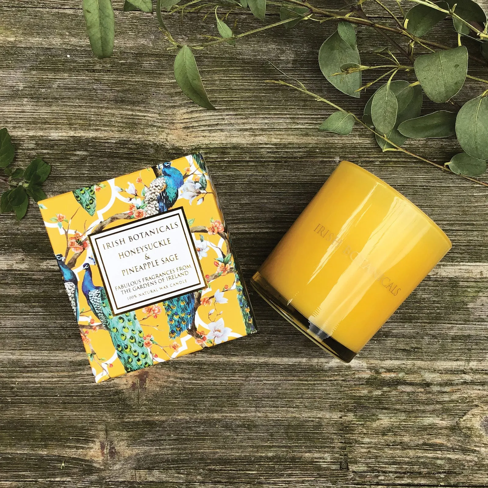 Scented Candle with Cotton Wick - Yellow, Wax