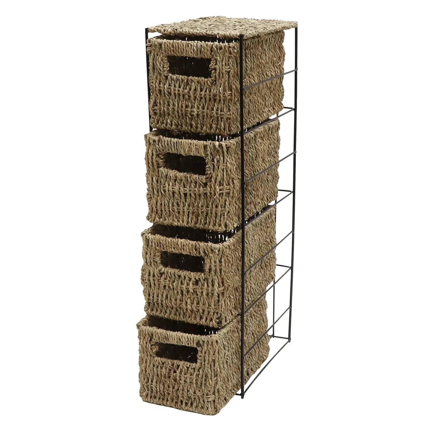 4-Drawer Storage Tower - Natural, Seagrass alternate view