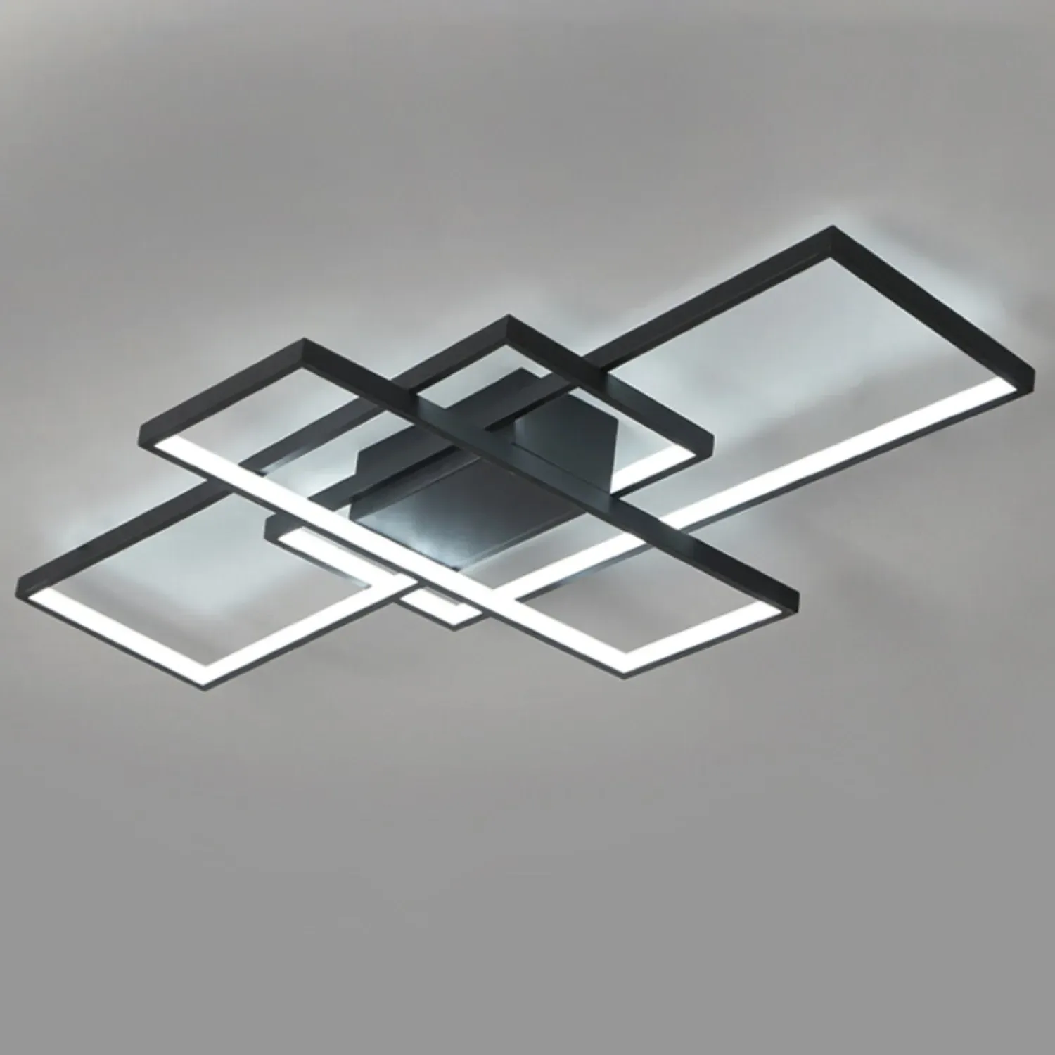 Semi-Flush LED Ceiling Light Stacked Rectangles - Black product