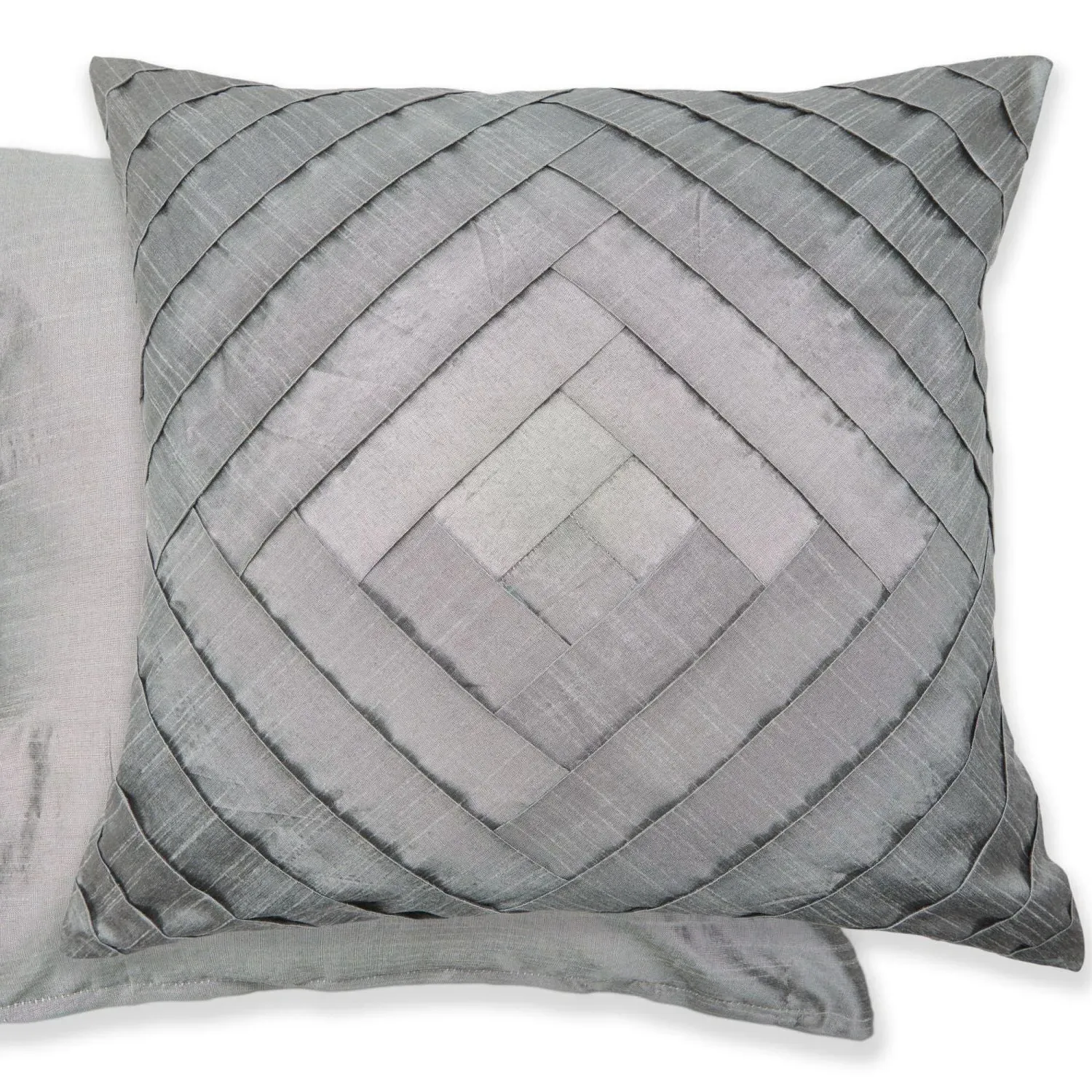 Pleated Cushion Cover Pair - Grey, Sateen product